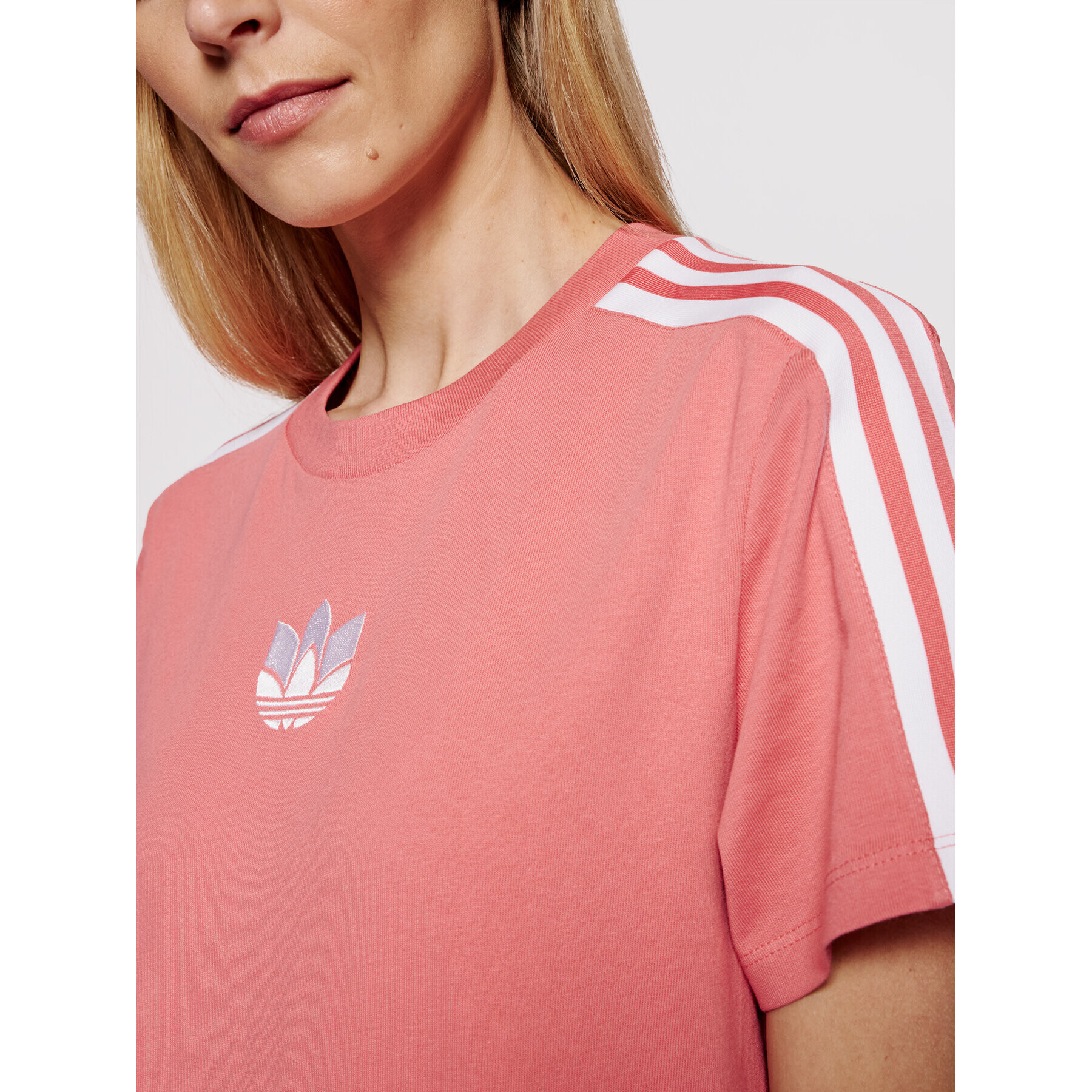 adidas Tričko adicolor 3D Trefoil GN6702 Ružová Loose Fit - Pepit.sk