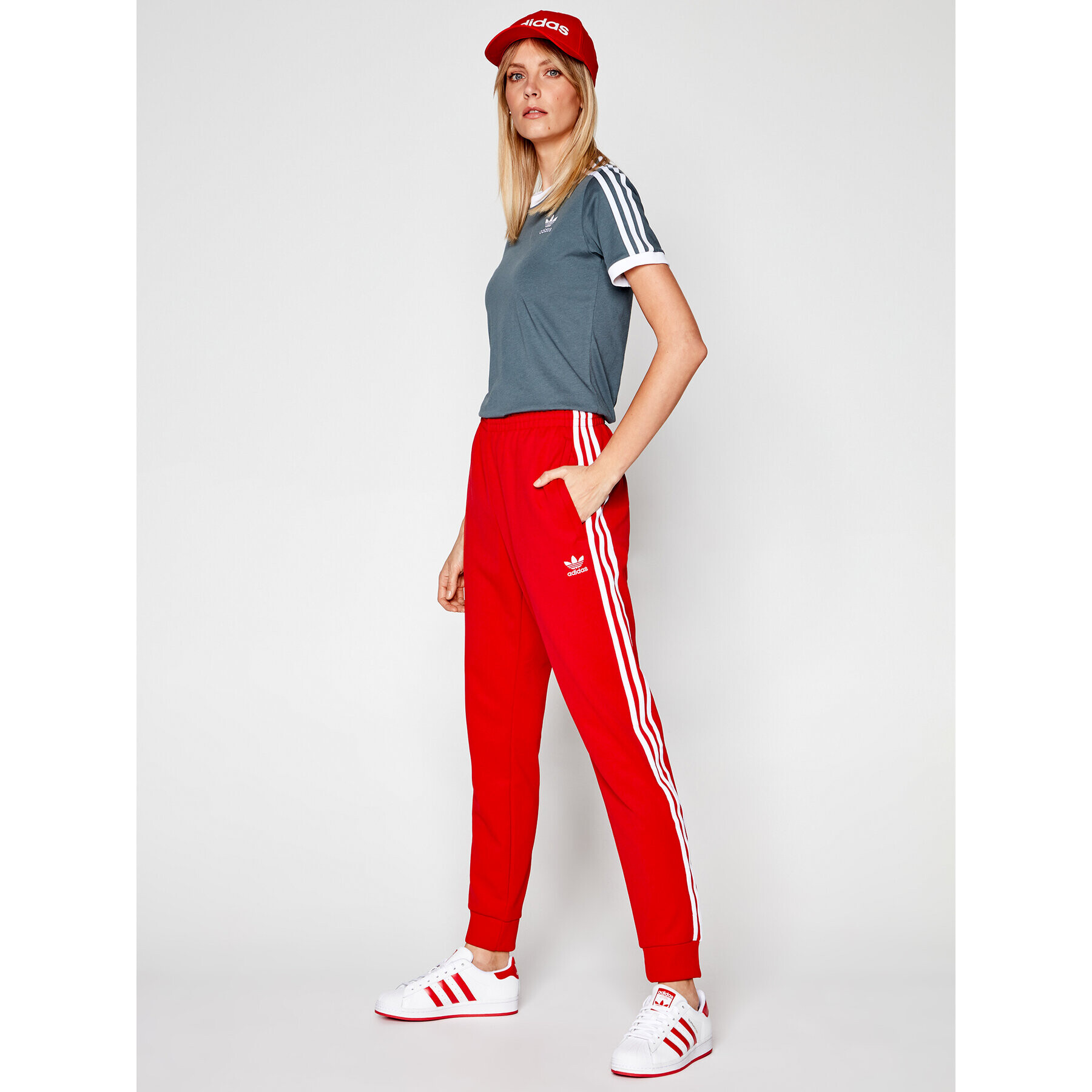 adidas Tričko adicolor Clasics 3-Stripes GN2914 Sivá Regular Fit - Pepit.sk