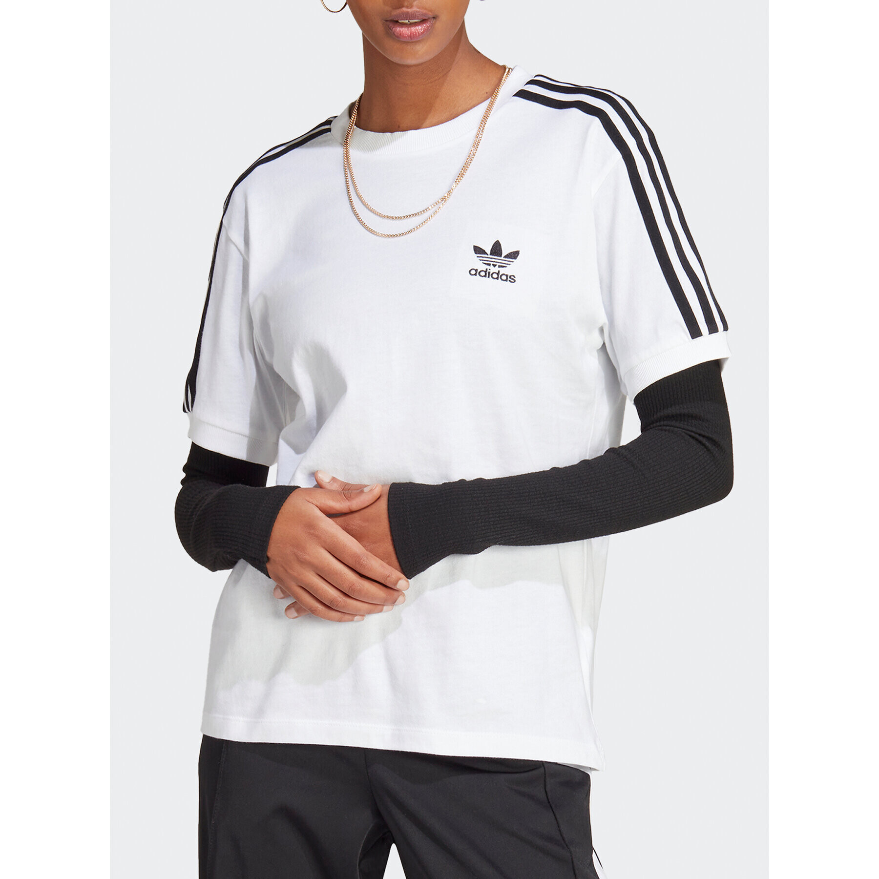 adidas Tričko Adicolor Classics 3-Stripes T-Shirt IB7410 Biela Regular Fit - Pepit.sk