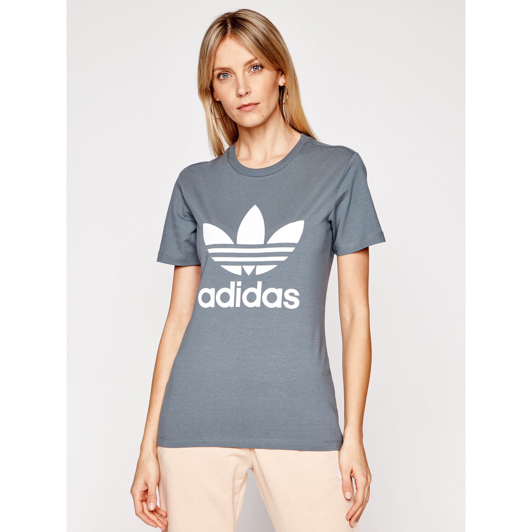 adidas Tričko adicolor Classics Trefoil GN2903 Sivá Regular Fit - Pepit.sk