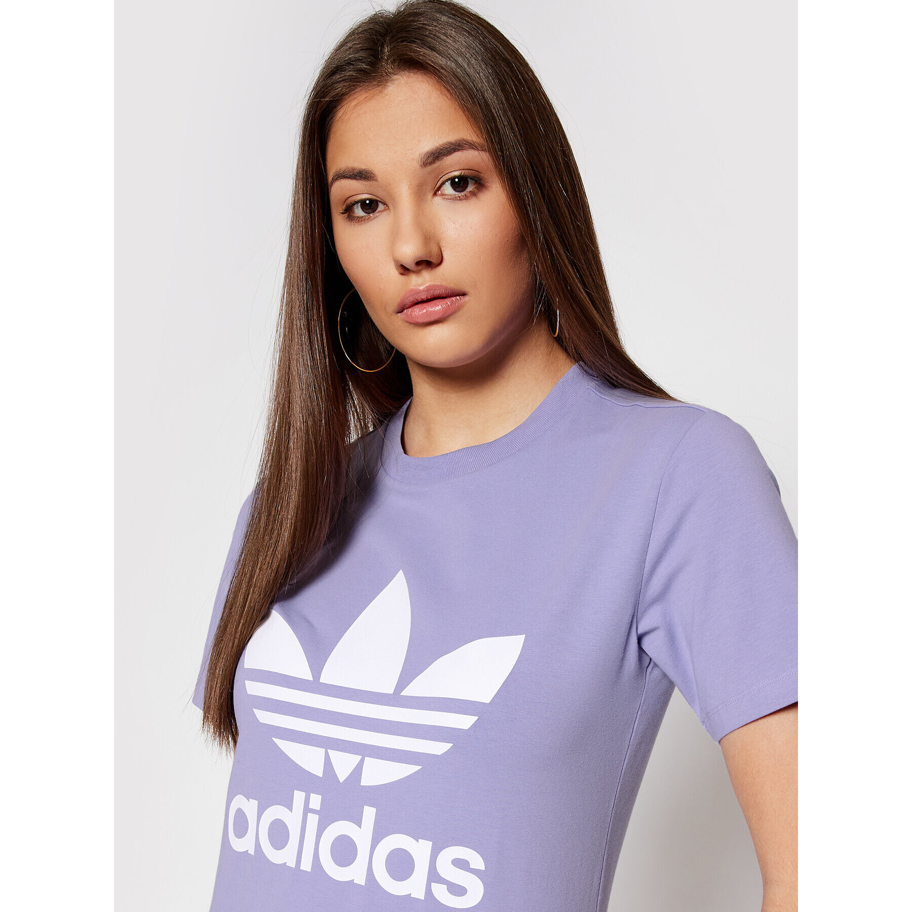 adidas Tričko adicolor Classics Trefoil GN2905 Fialová Regular Fit - Pepit.sk