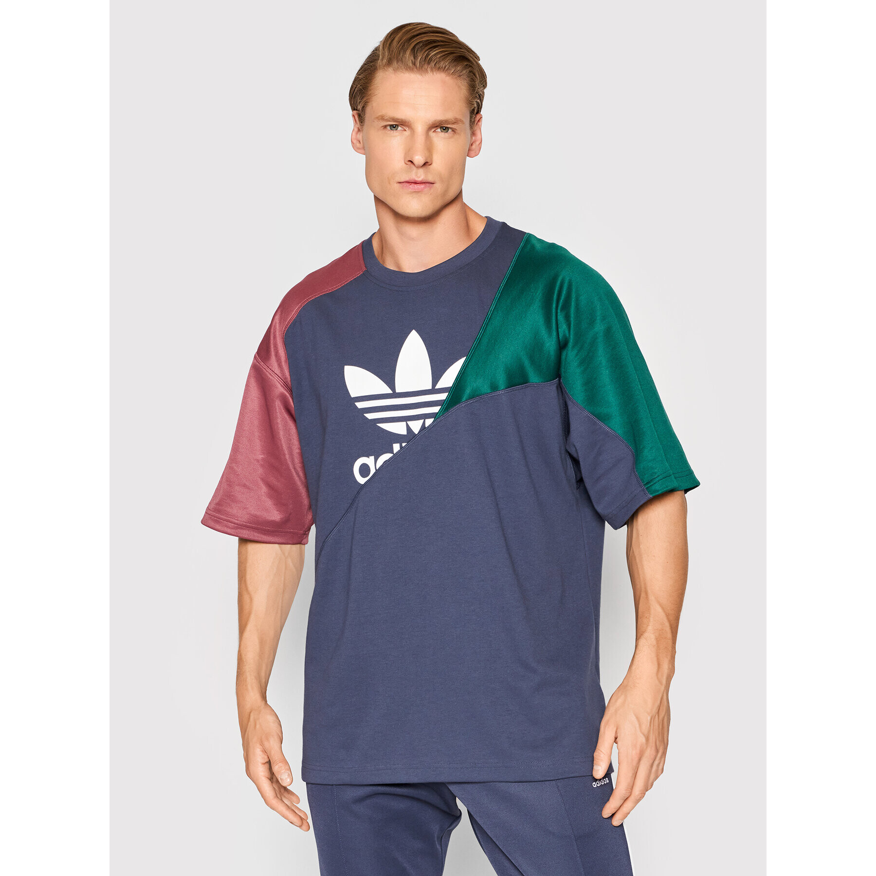 adidas Tričko adicolor Colorblock HC4497 Tmavomodrá Relaxed Fit - Pepit.sk