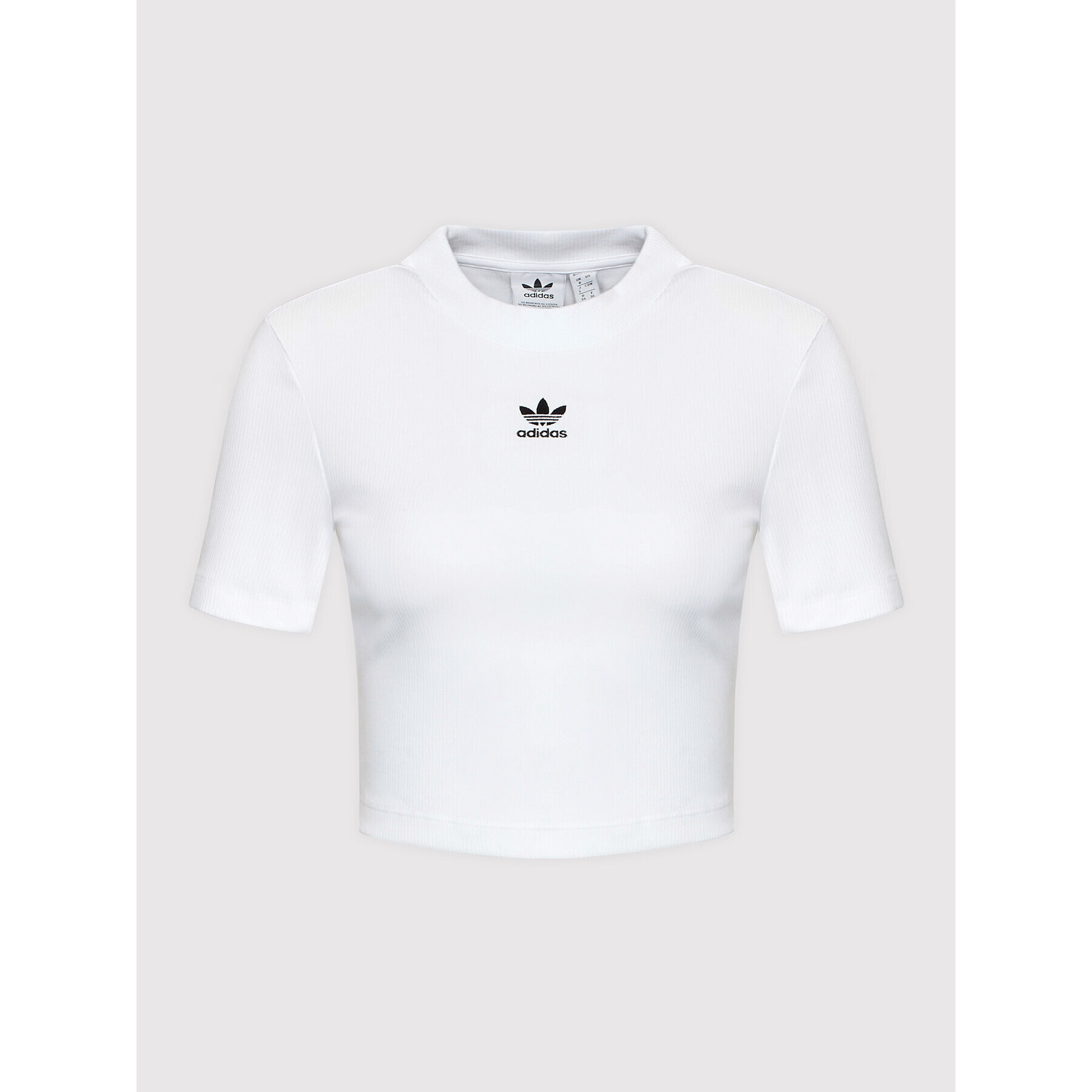 adidas Tričko adicolor Essentials Rib Cropped HF3394 Biela Regular Fit - Pepit.sk