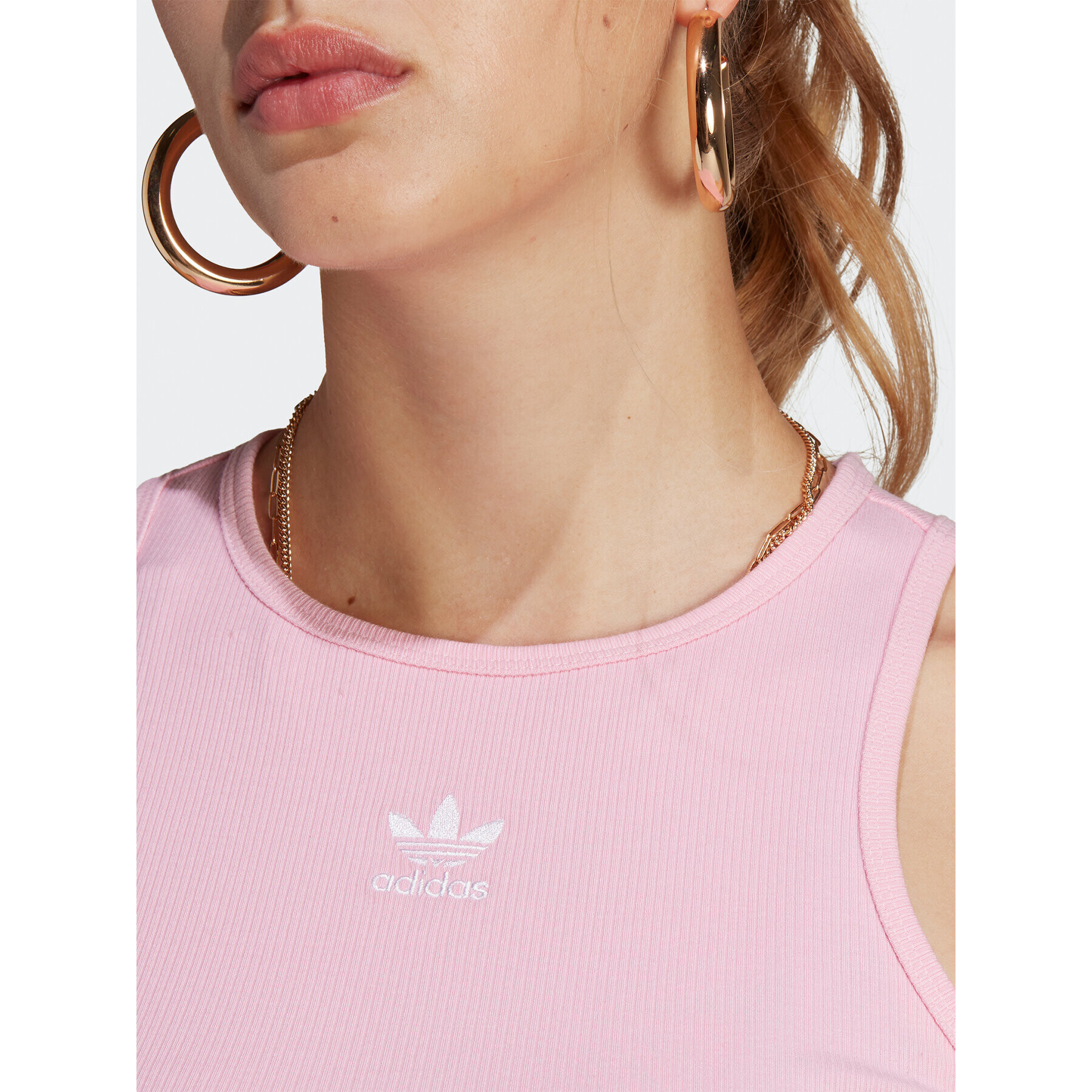 adidas Tričko Adicolor Essentials Rib Tank Top IB9108 Ružová Slim Fit - Pepit.sk