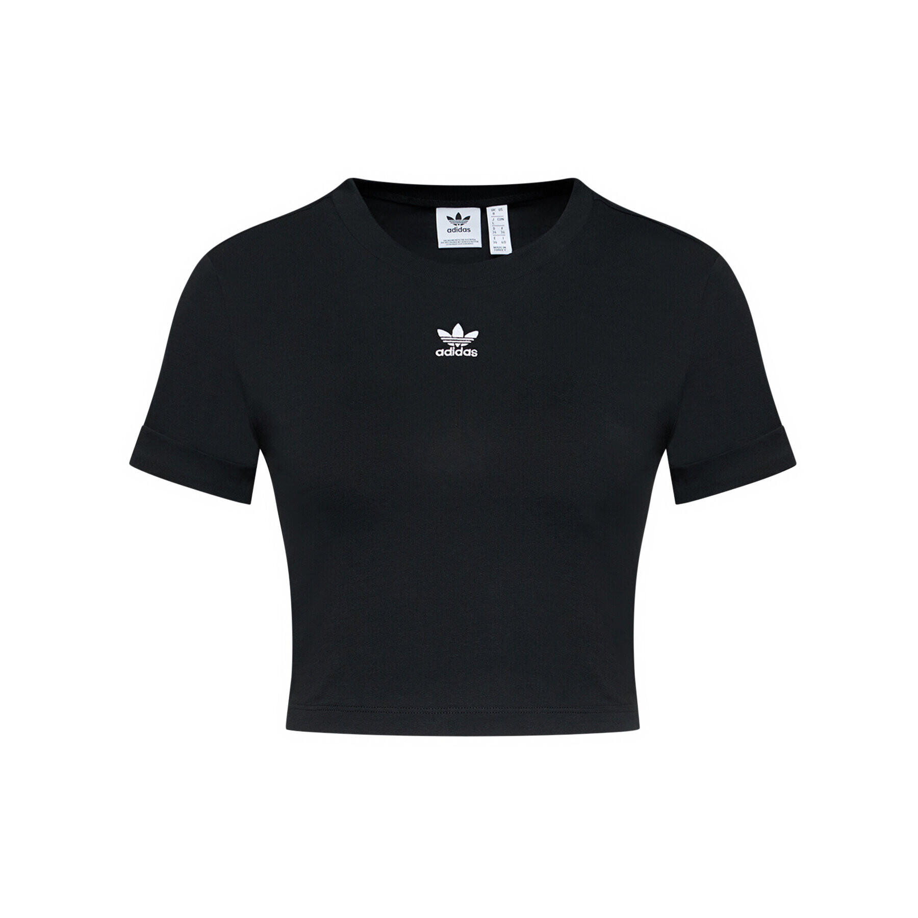 adidas Tričko Crop Top GN2802 Čierna Regular Fit - Pepit.sk