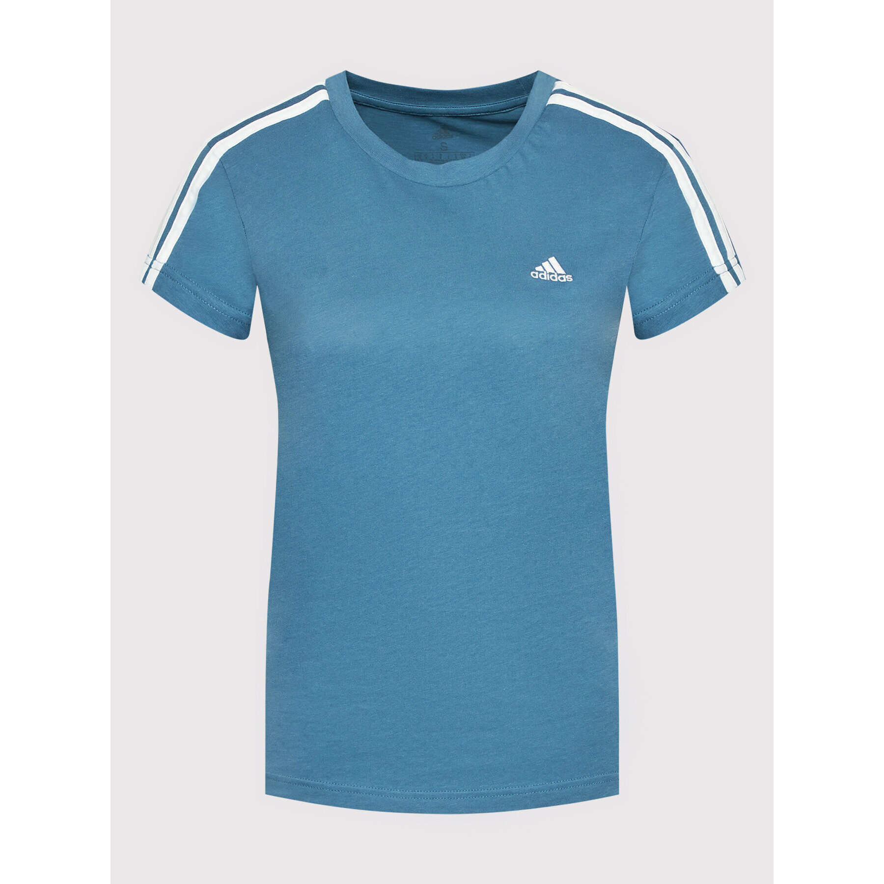 adidas Tričko Essentials 3-Stripes HF7238 Modrá Slim Fit - Pepit.sk