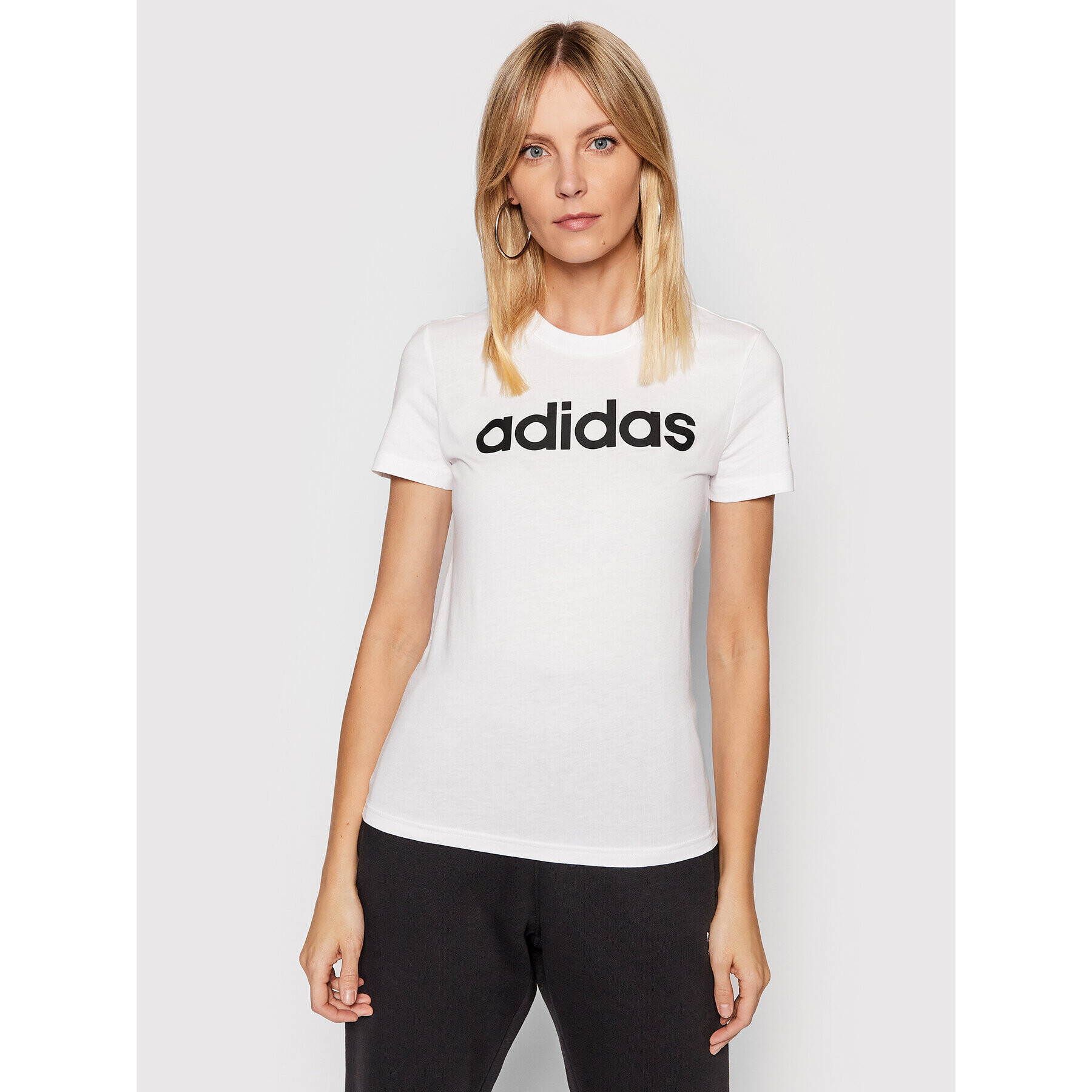 adidas Tričko Essentials GL0768 Biela Slim Fit - Pepit.sk