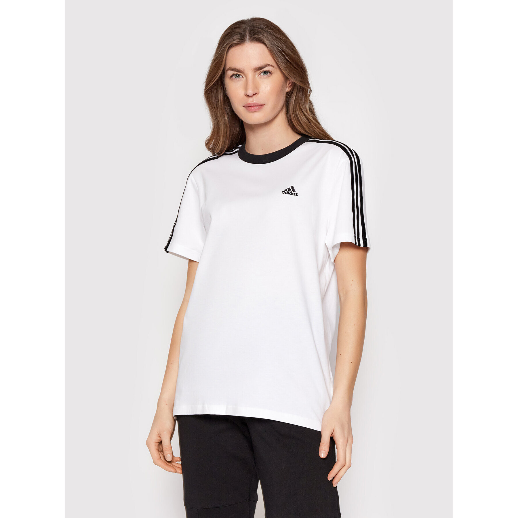 adidas Tričko Essentials H10201 Biela Relaxed Fit - Pepit.sk