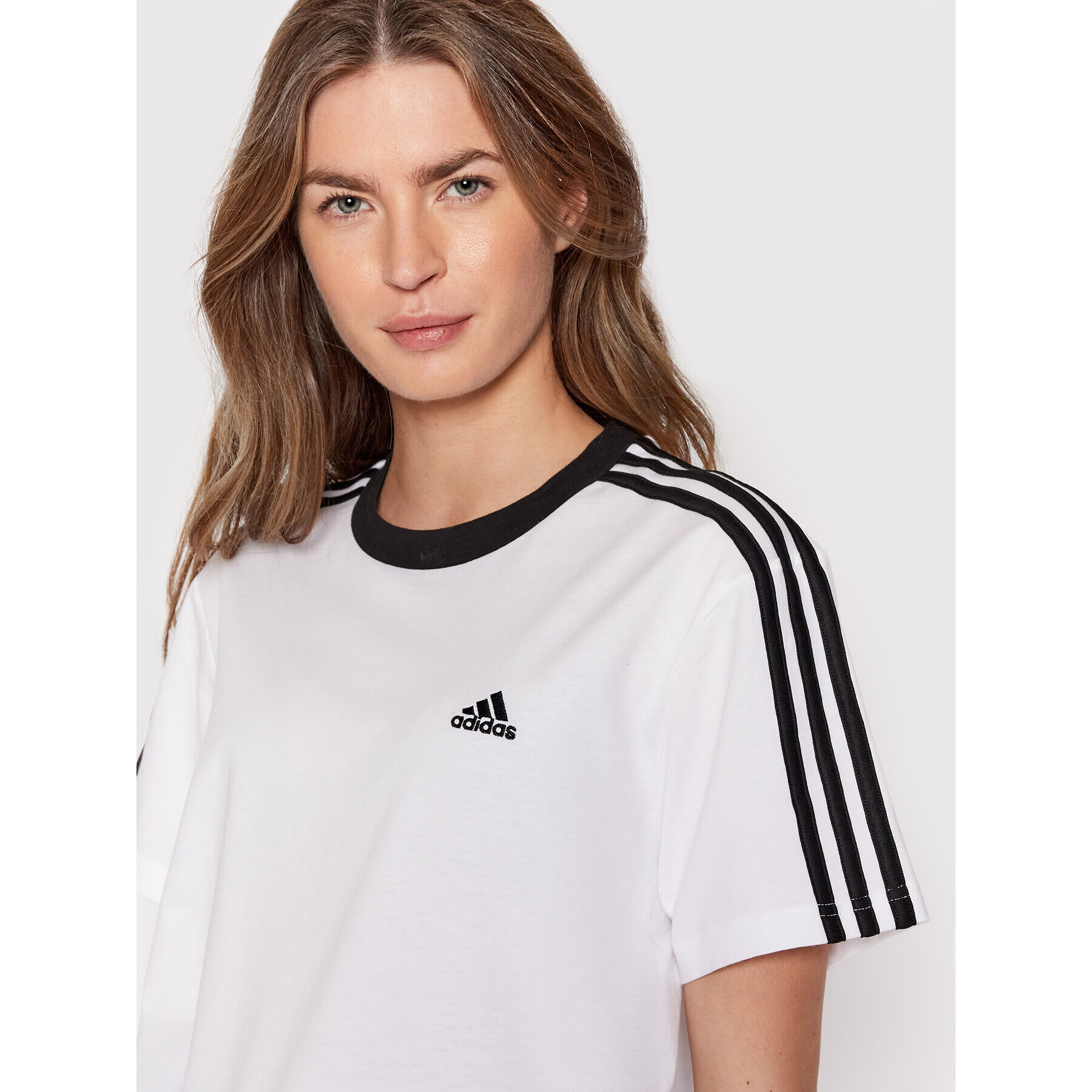 adidas Tričko Essentials H10201 Biela Relaxed Fit - Pepit.sk