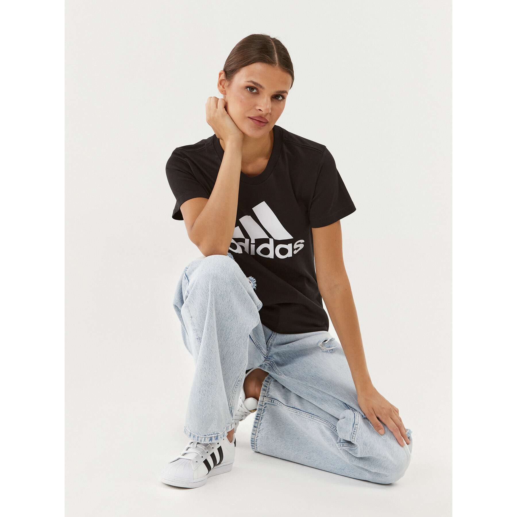 adidas Tričko Essentials Logo GL0722 Čierna Regular Fit - Pepit.sk