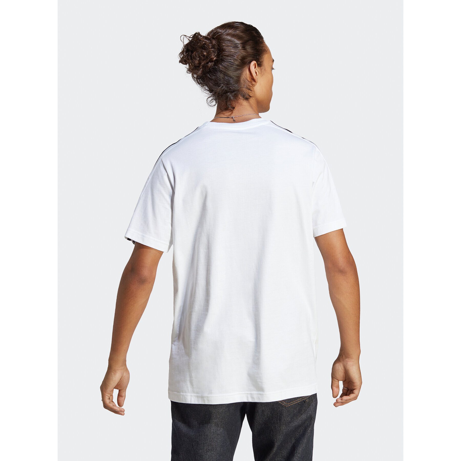 adidas Tričko Essentials Single Jersey 3-Stripes T-Shirt IC9336 Biela Regular Fit - Pepit.sk