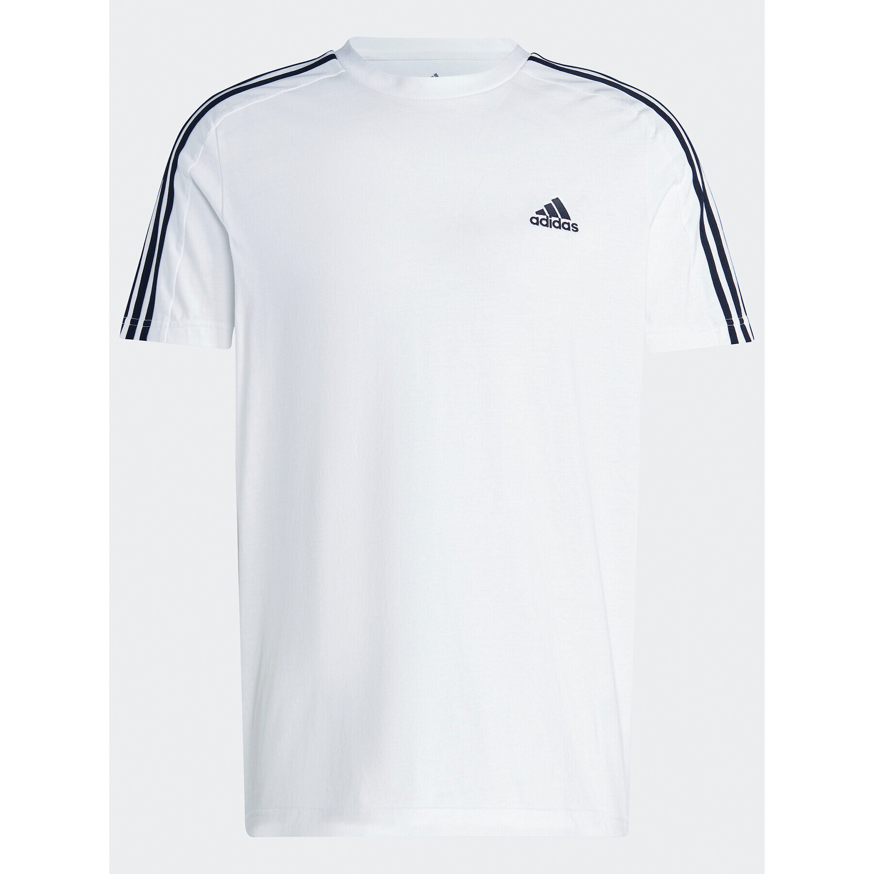 adidas Tričko Essentials Single Jersey 3-Stripes T-Shirt IC9336 Biela Regular Fit - Pepit.sk