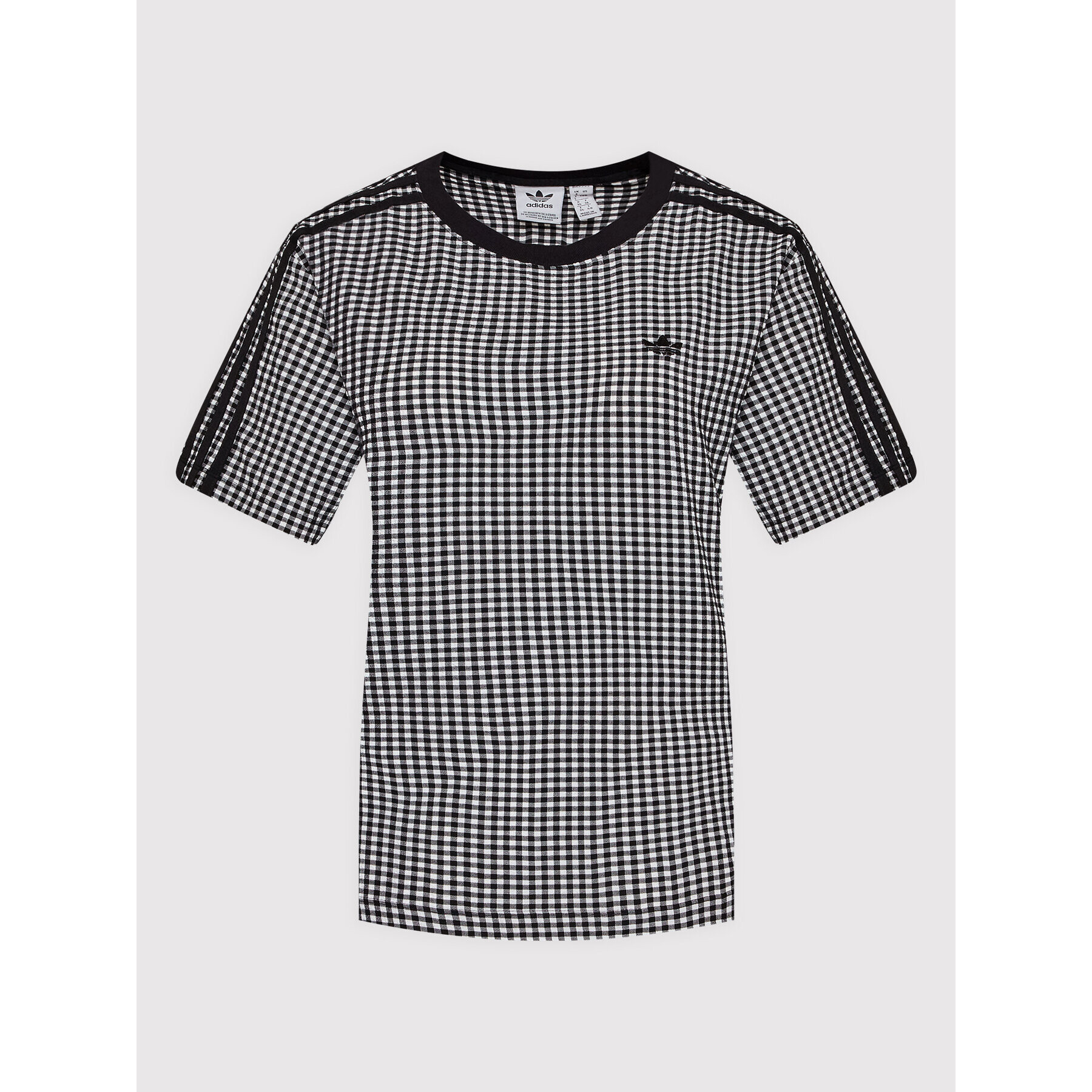 adidas Tričko Gingham HB9454 Čierna Regular Fit - Pepit.sk