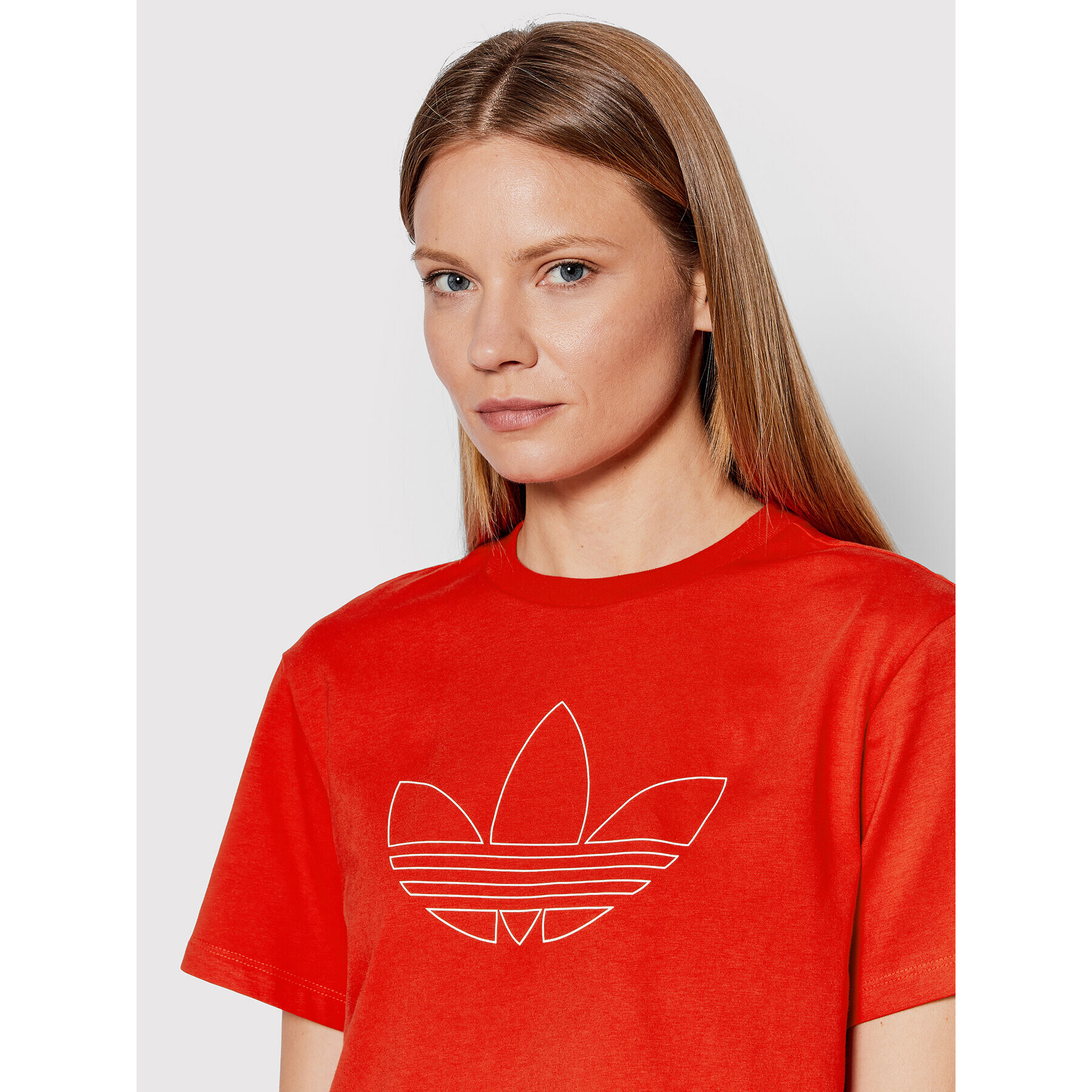 adidas Tričko HK5175 Červená Loose Fit - Pepit.sk