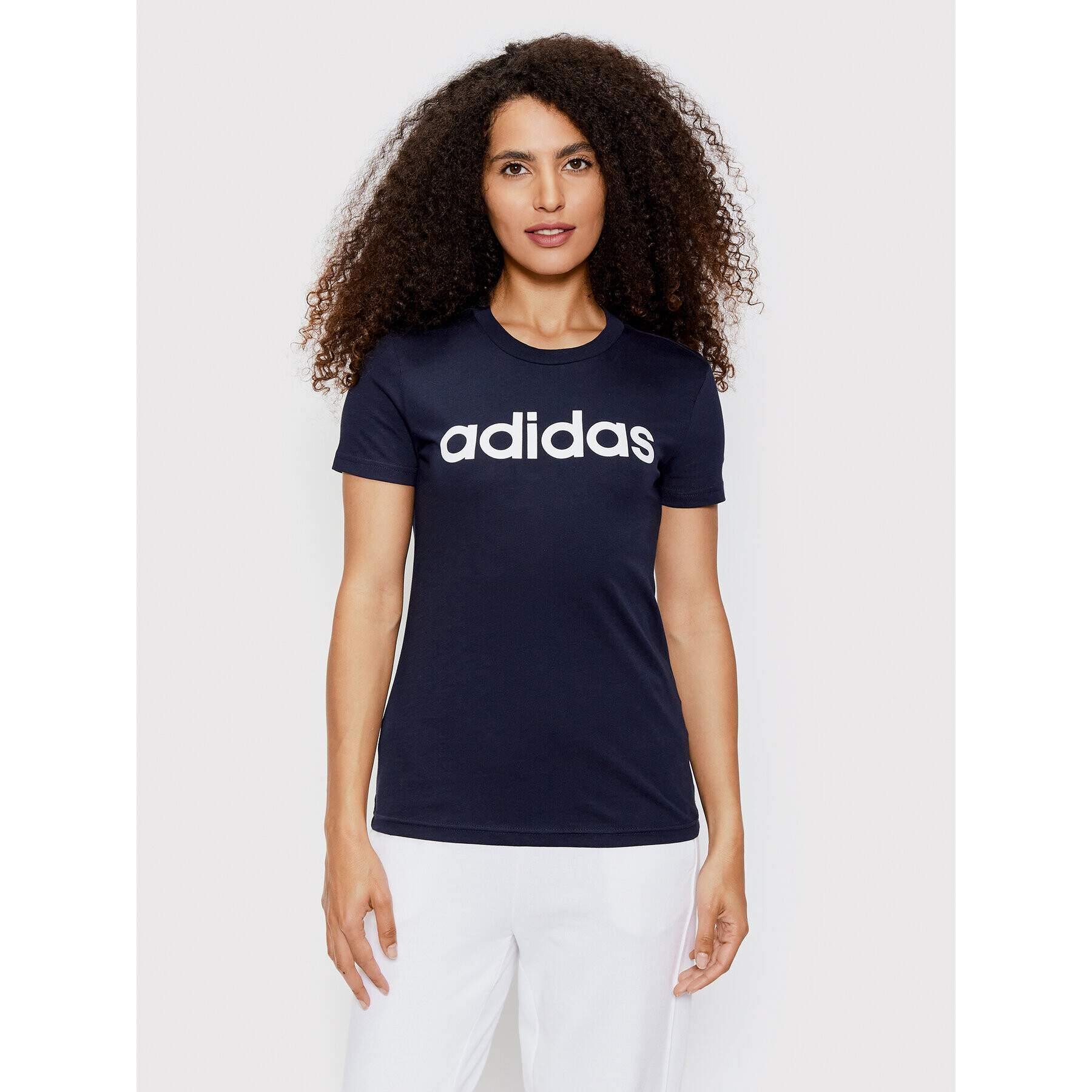 adidas Tričko Loungewear Essentials Logo H07833 Tmavomodrá Slim Fit - Pepit.sk