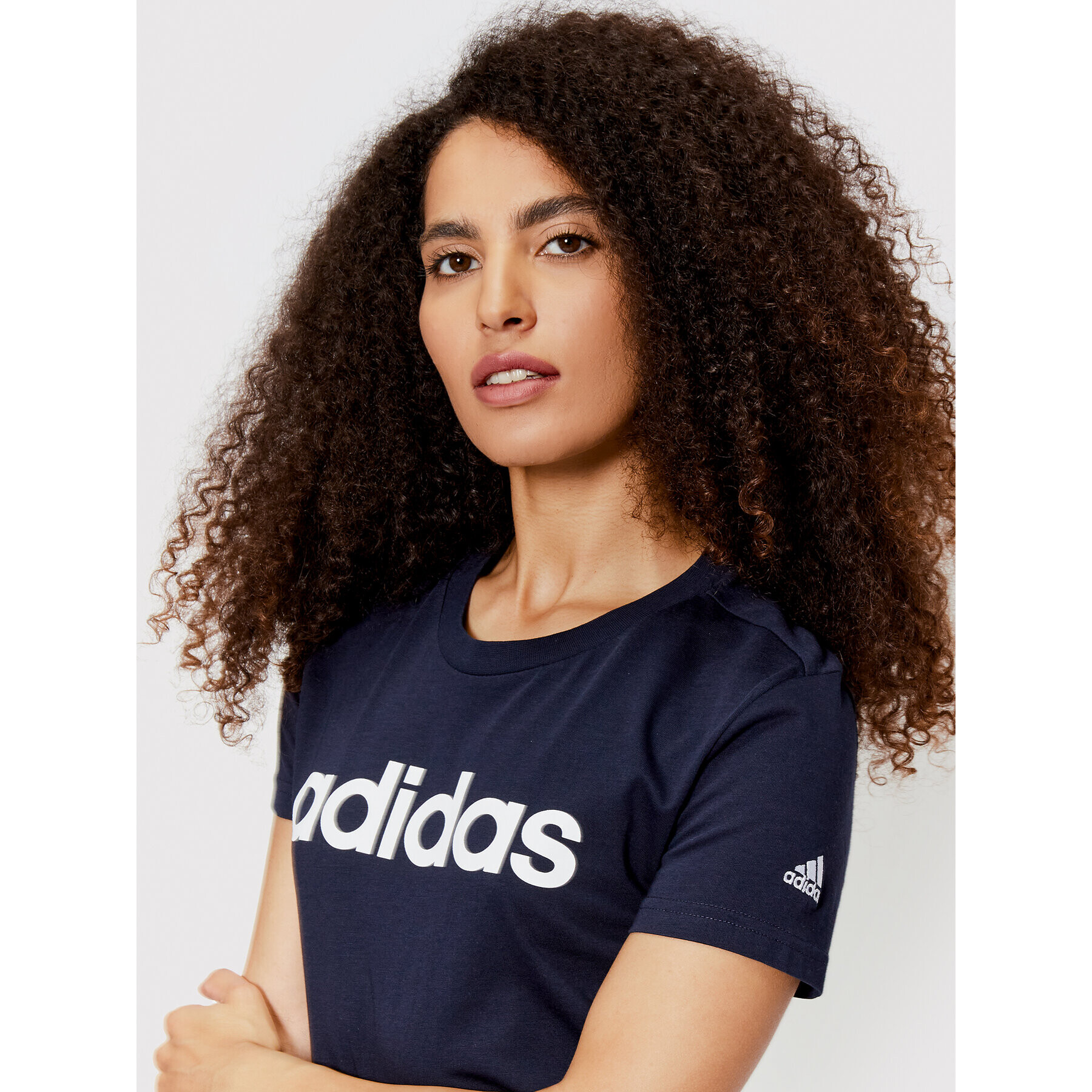 adidas Tričko Loungewear Essentials Logo H07833 Tmavomodrá Slim Fit - Pepit.sk