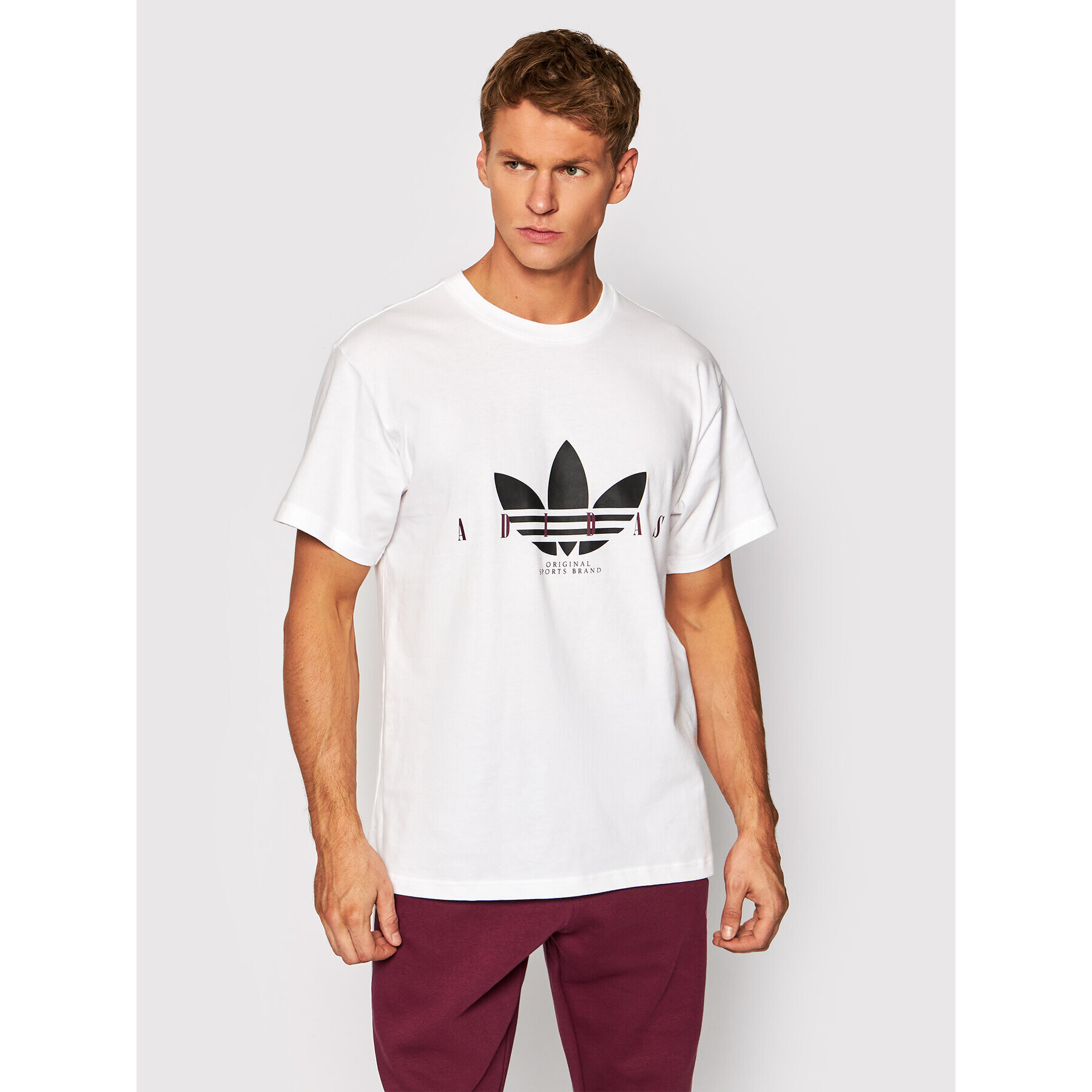 adidas Tričko Trefoil Script H31330 Biela Regular Fit - Pepit.sk