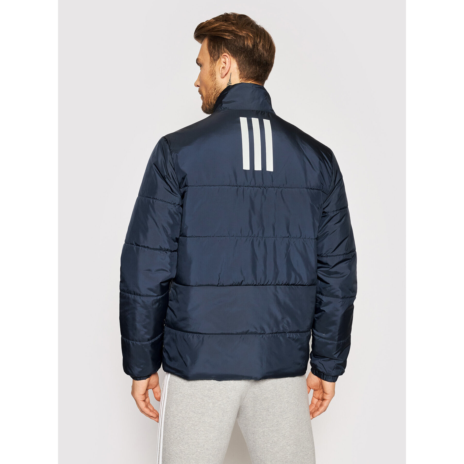 adidas Vatovaná bunda Bsc 3-Stripes Insulated DZ1394 Tmavomodrá Slim Fit - Pepit.sk