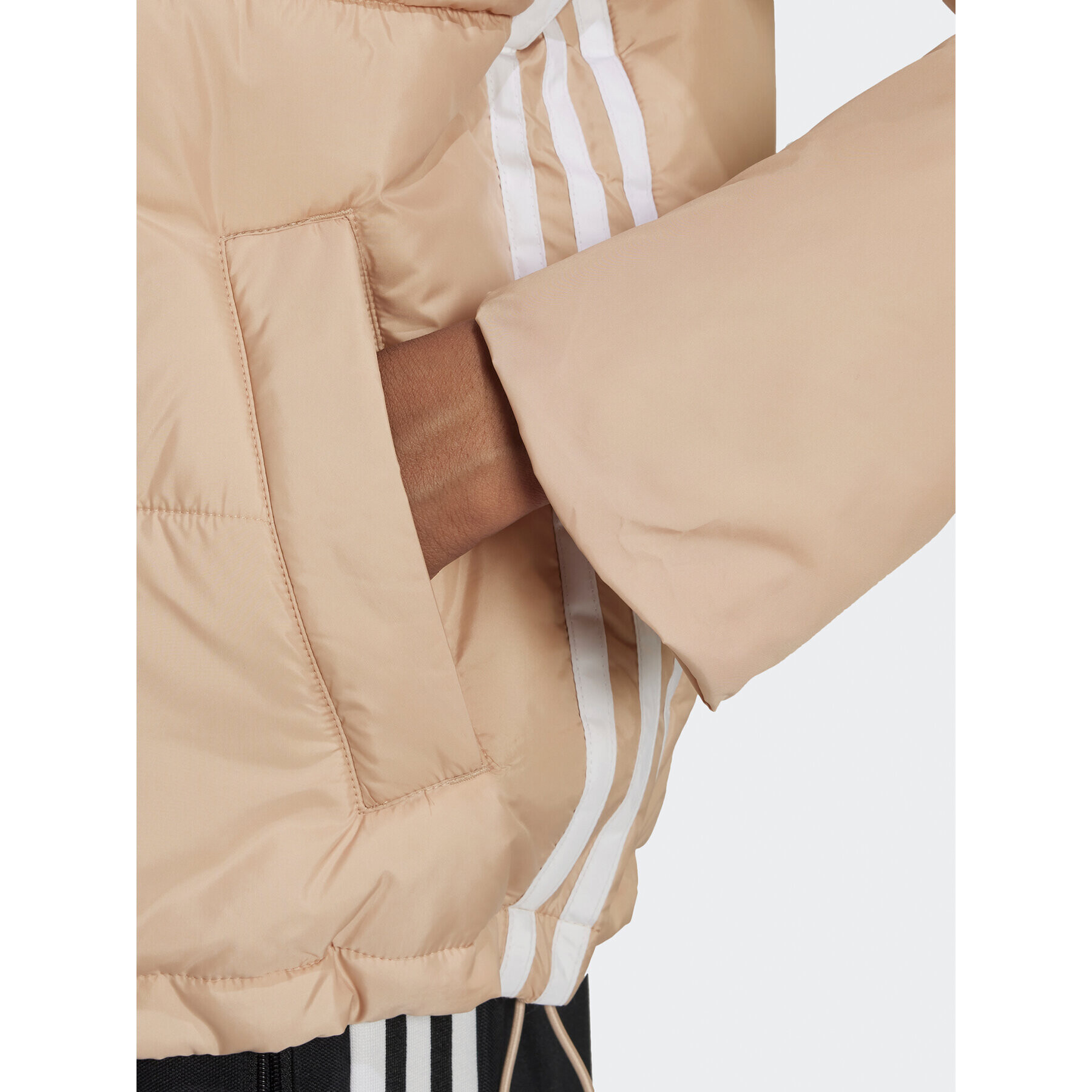 adidas Prechodná bunda Short Puffer Jacket HM2614 Béžová Loose Fit - Pepit.sk