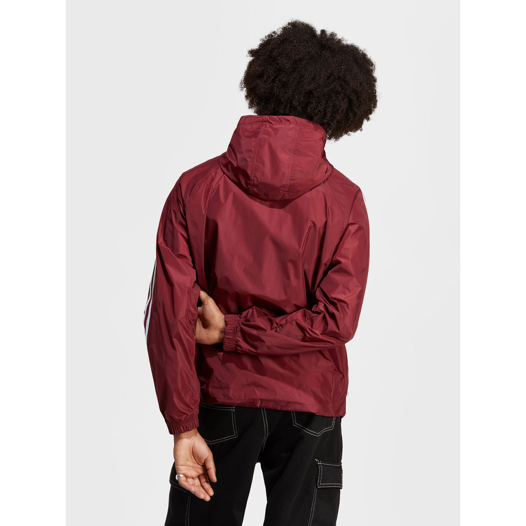 adidas Vetrovka Adicolor Classics Windbreaker IB9960 Červená Loose Fit - Pepit.sk