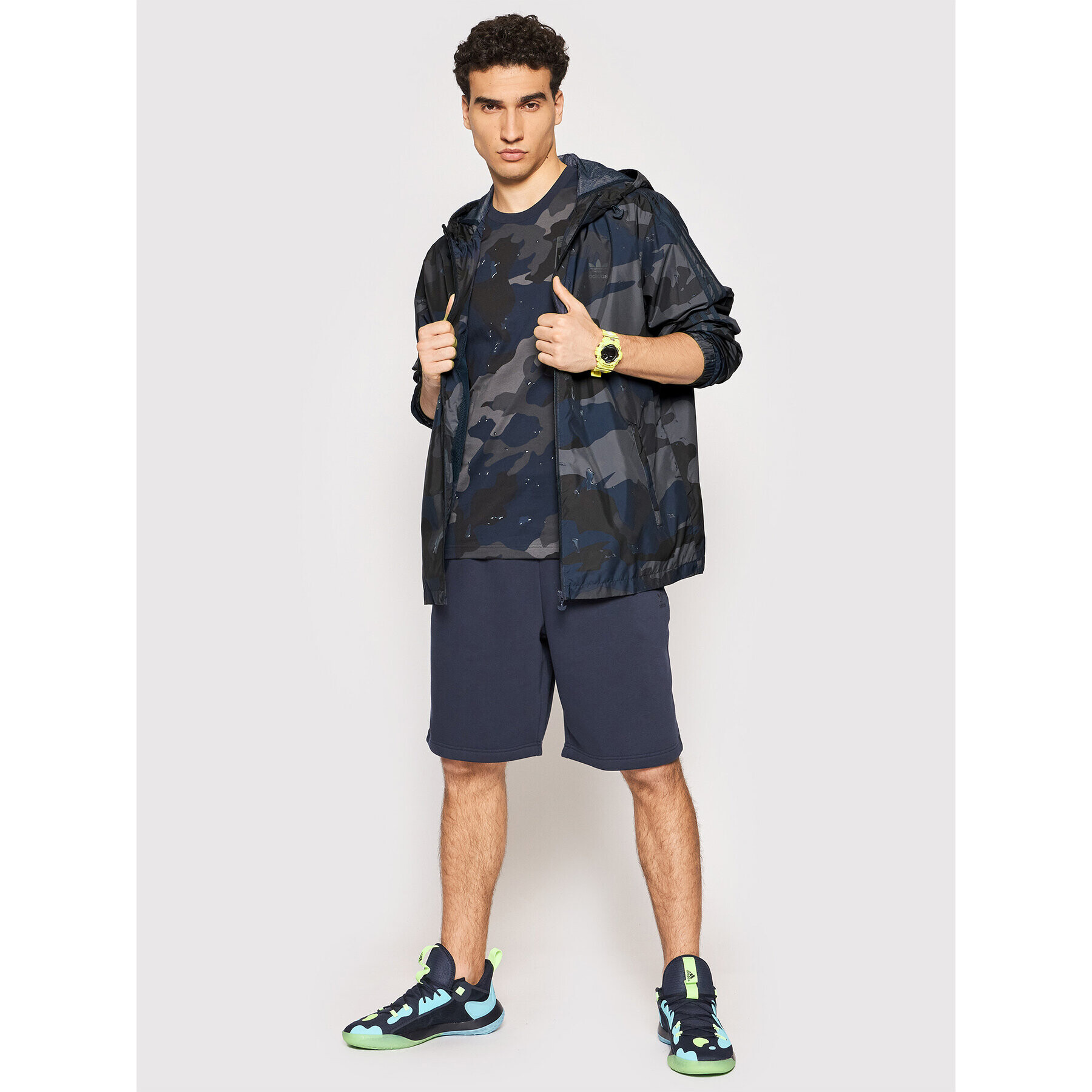 adidas Vetrovka Camo Graphic H13460 Tmavomodrá Regular Fit - Pepit.sk