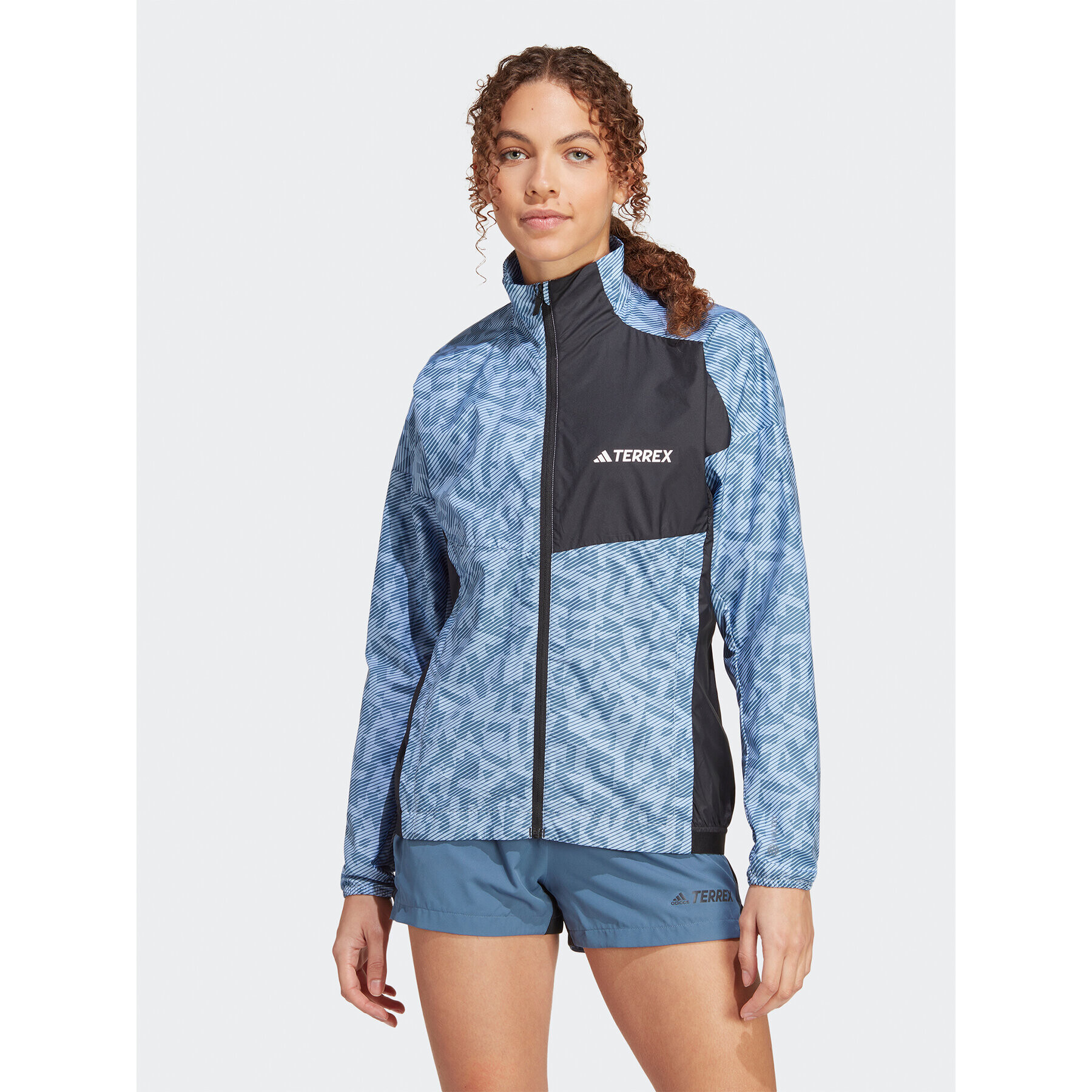 adidas Vetrovka Terrex Trail Running Windbreaker HZ1320 Modrá Regular Fit - Pepit.sk