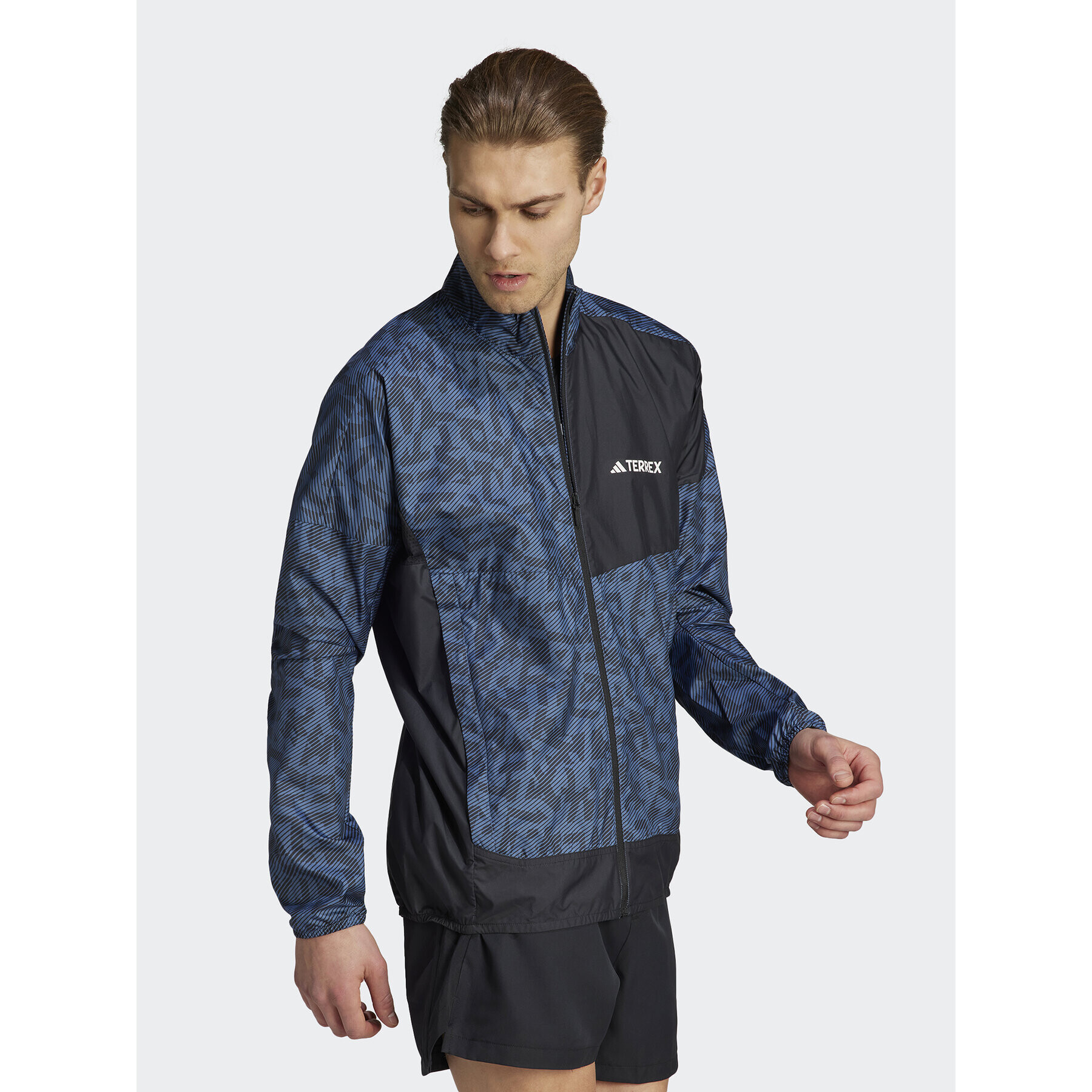 adidas Vetrovka Terrex Trail Running Windbreaker HZ5330 Modrá Regular Fit - Pepit.sk