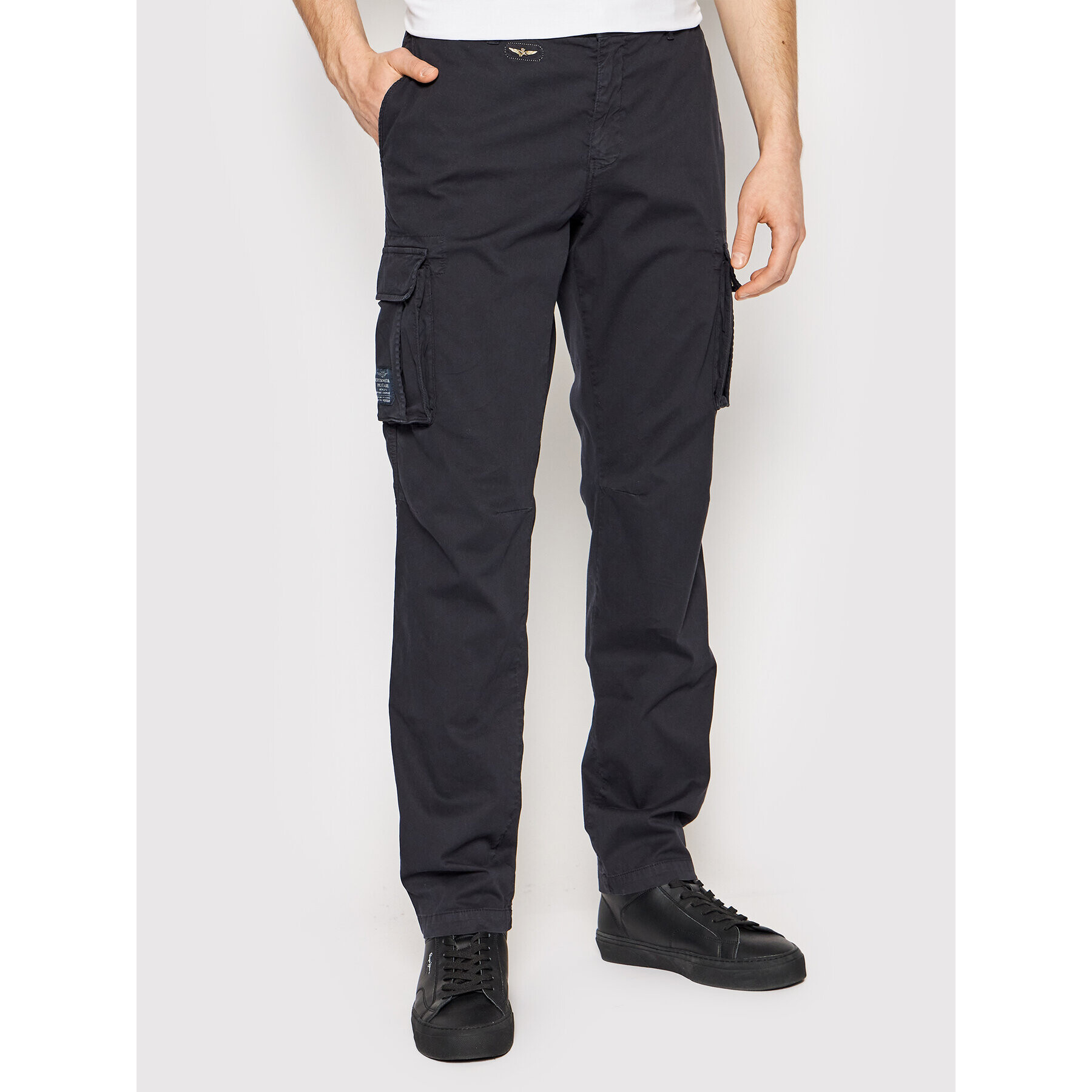 Aeronautica Militare Bavlnené nohavice 221PA1329CT2443 Tmavomodrá Regular Fit - Pepit.sk