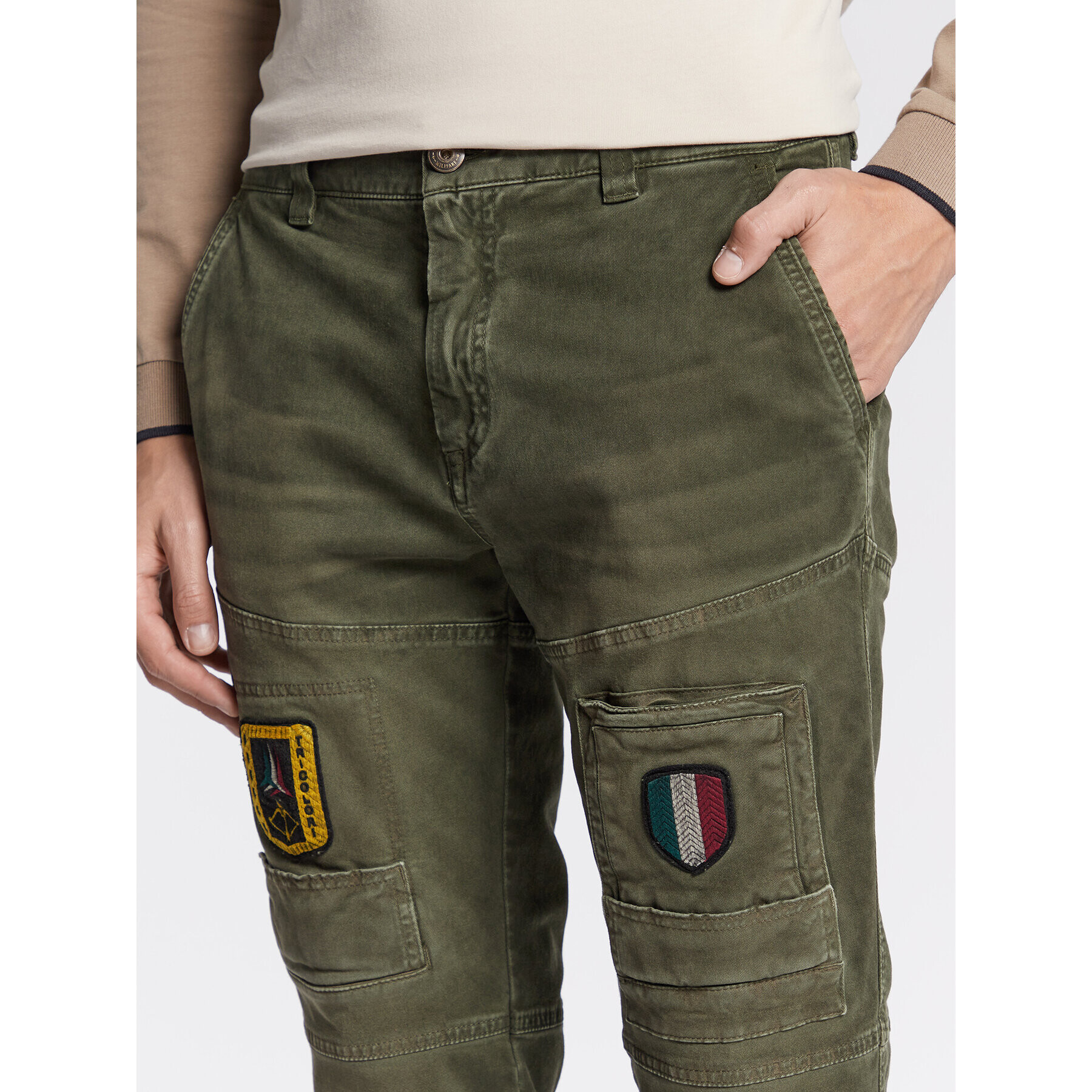 Aeronautica Militare Bavlnené nohavice 222PA1508CT3001 Zelená Regular Fit - Pepit.sk