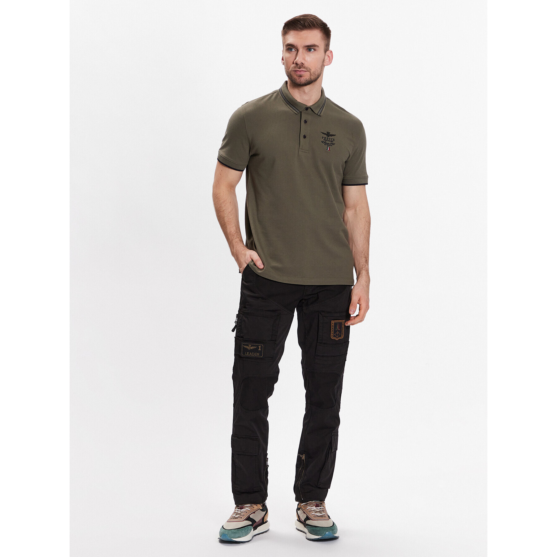 Aeronautica Militare Bavlnené nohavice 231PA1387CT1493 Čierna Regular Fit - Pepit.sk