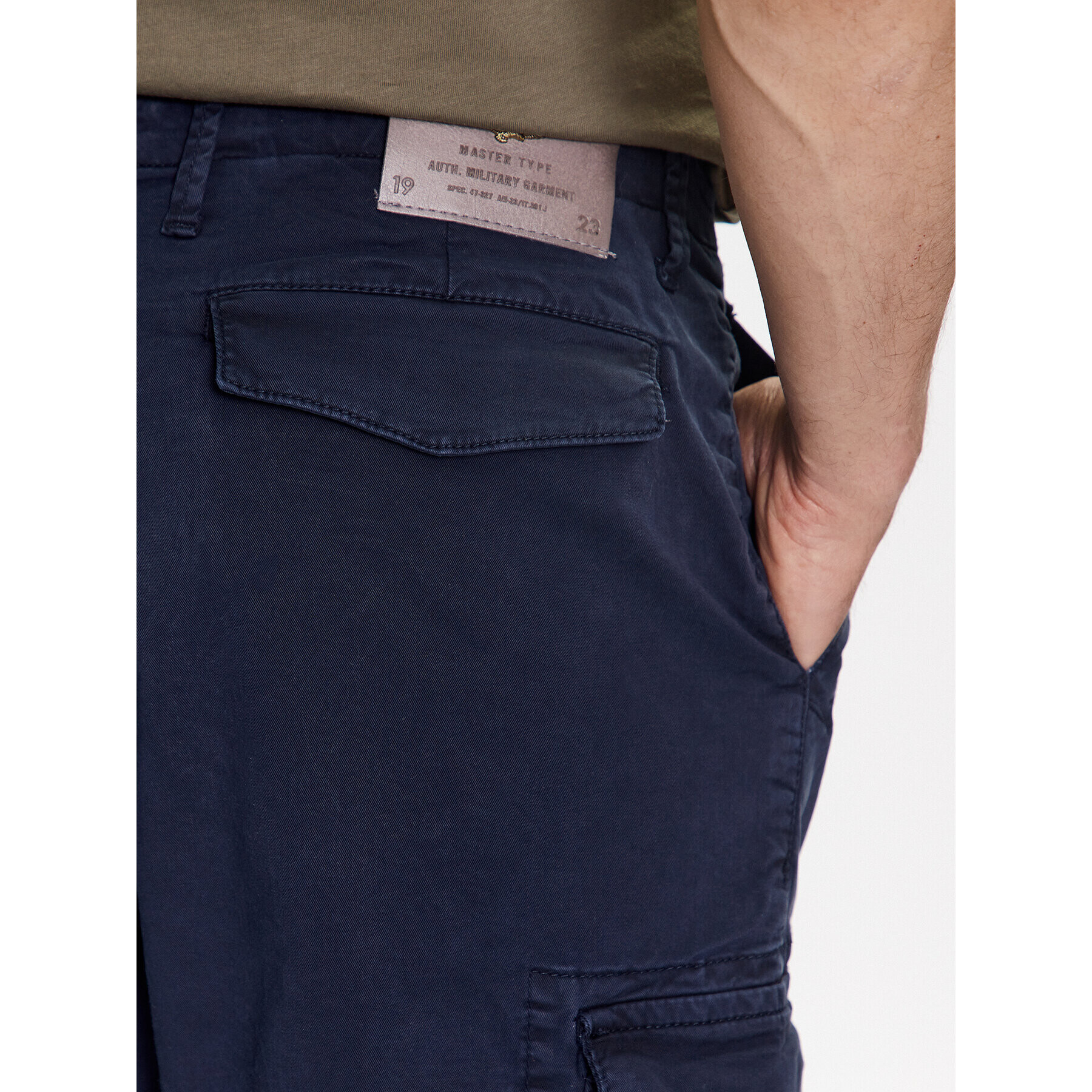 Aeronautica Militare Bavlnené nohavice 231PA1528CT3093 Tmavomodrá Tapered Fit - Pepit.sk