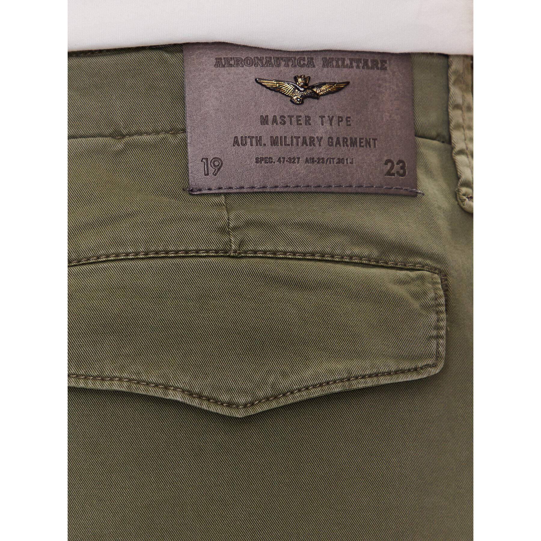 Aeronautica Militare Bavlnené nohavice 231PA1528CT3093 Zelená Tapered Fit - Pepit.sk