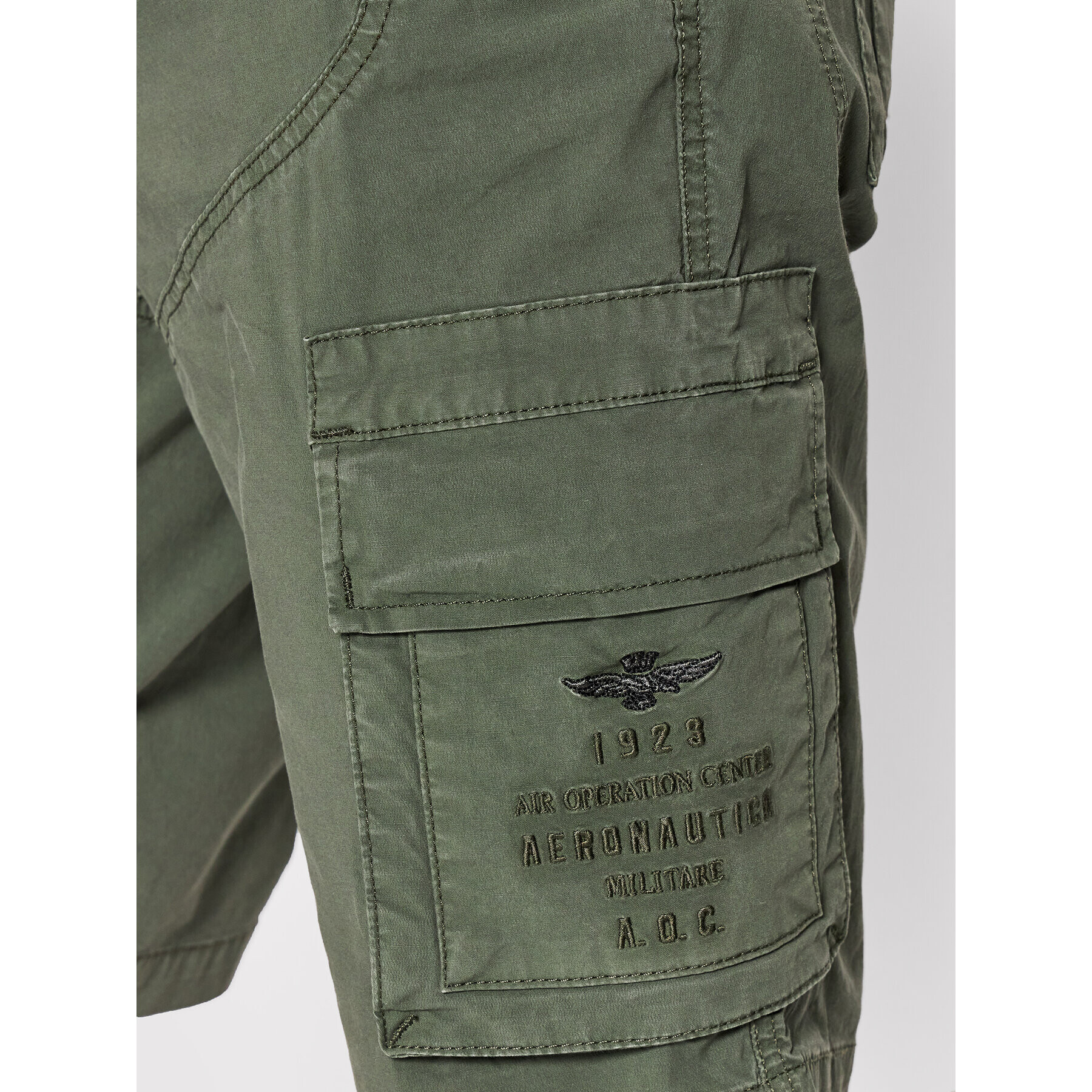 Aeronautica Militare Bavlnené šortky 221BE155CT2959 Zelená Regular Fit - Pepit.sk