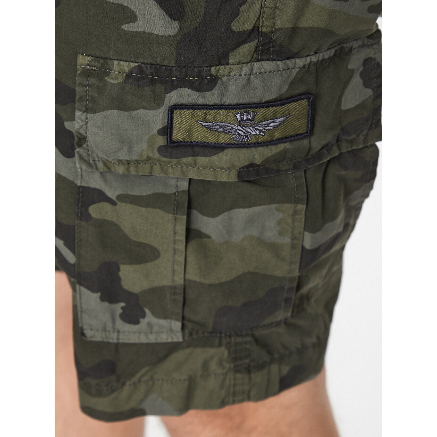 Aeronautica Militare Bavlnené šortky 231BE178CT3090 Kaki Regular Fit - Pepit.sk