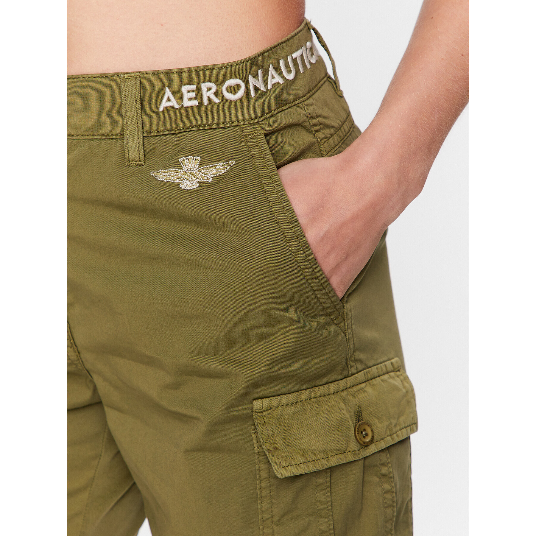 Aeronautica Militare Bavlnené šortky 231BE186DCT3119 Zelená Regular Fit - Pepit.sk