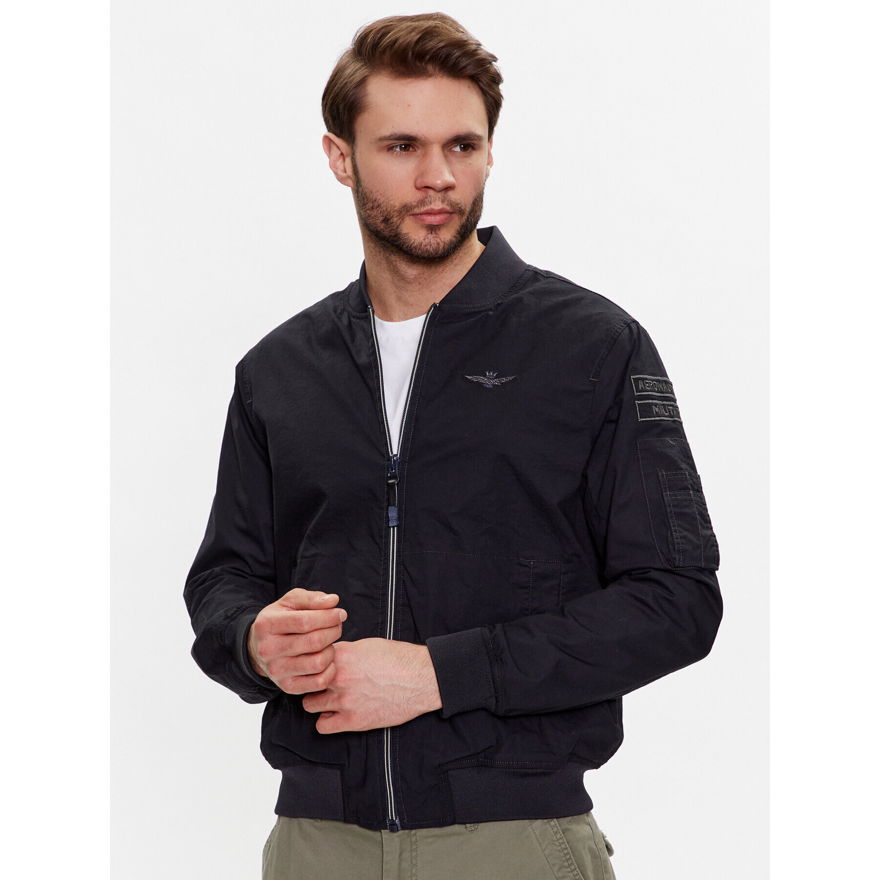 Aeronautica Militare Bundy bomber 231AB2053CT3065 Čierna Regular Fit - Pepit.sk