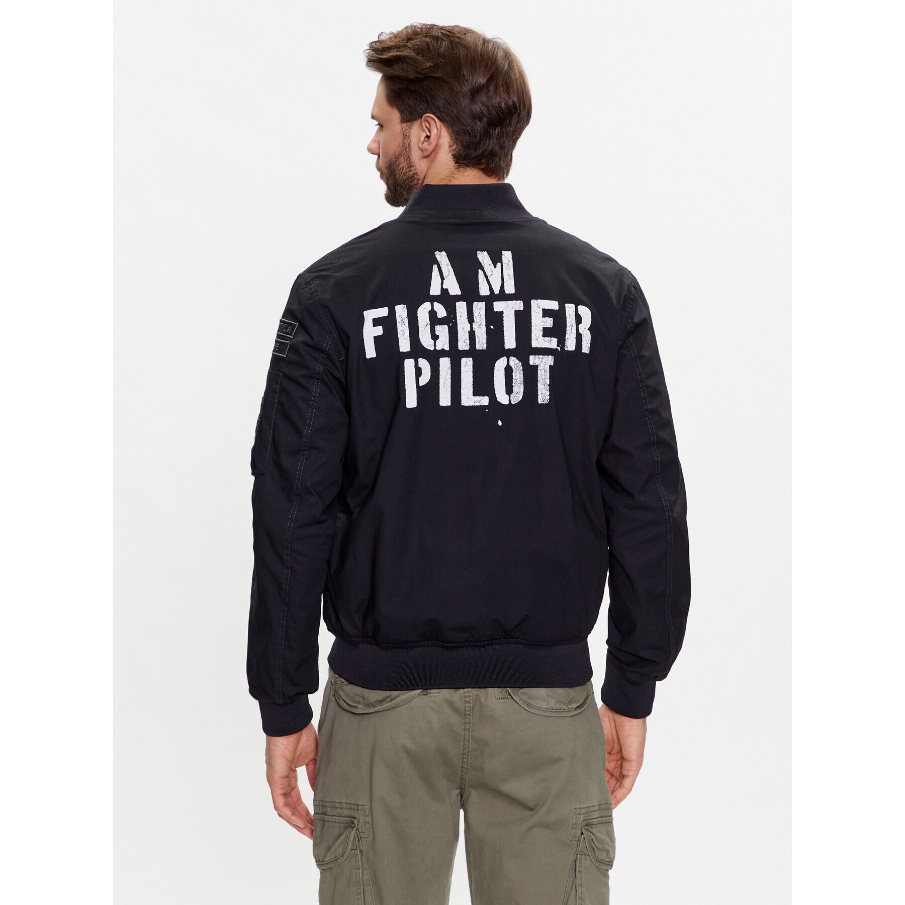 Aeronautica Militare Bundy bomber 231AB2053CT3065 Čierna Regular Fit - Pepit.sk