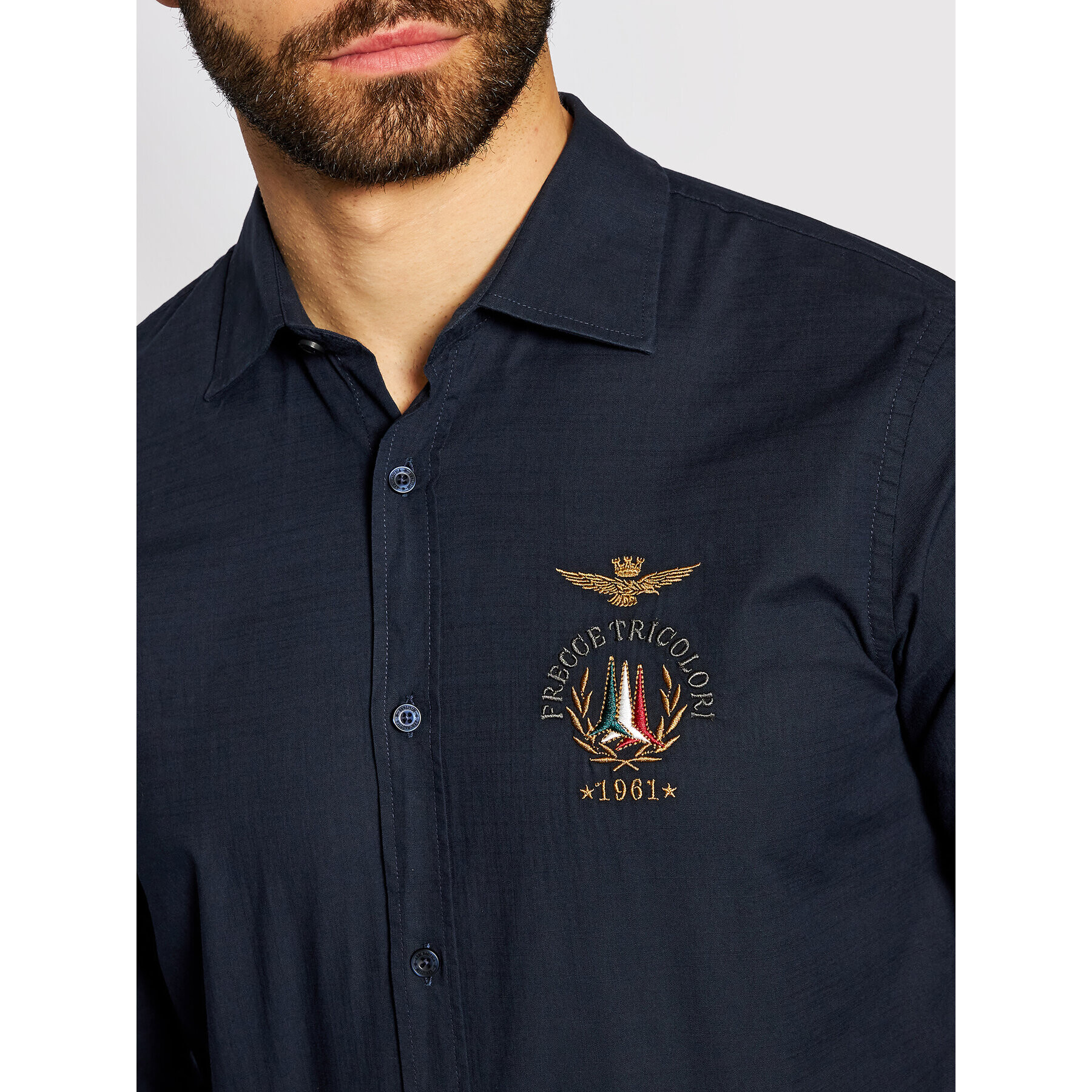 Aeronautica Militare Košeľa 211CA1092CT1880 Tmavomodrá Regular Fit - Pepit.sk