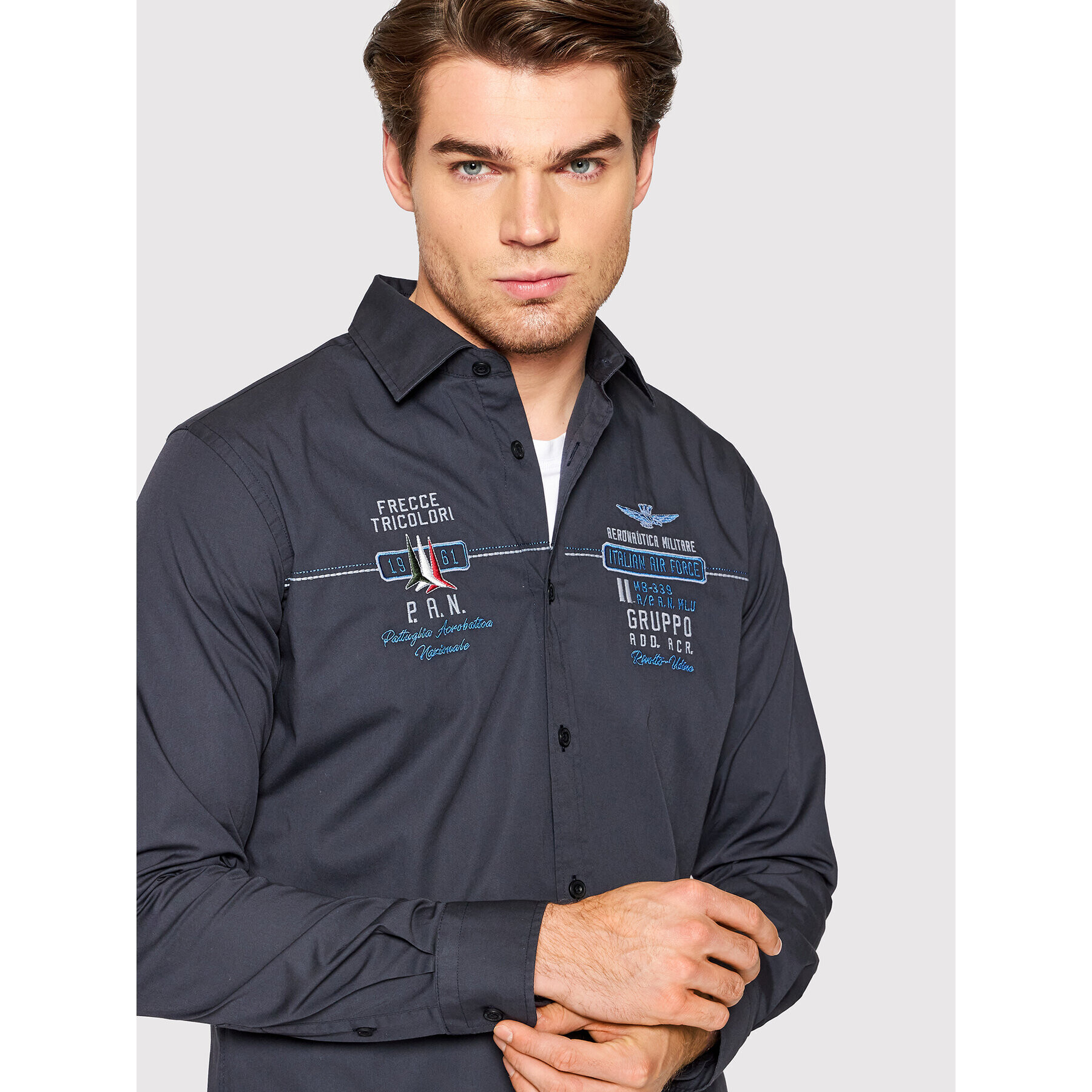 Aeronautica Militare Košeľa 221CA1203CT2941 Tmavomodrá Regular Fit - Pepit.sk