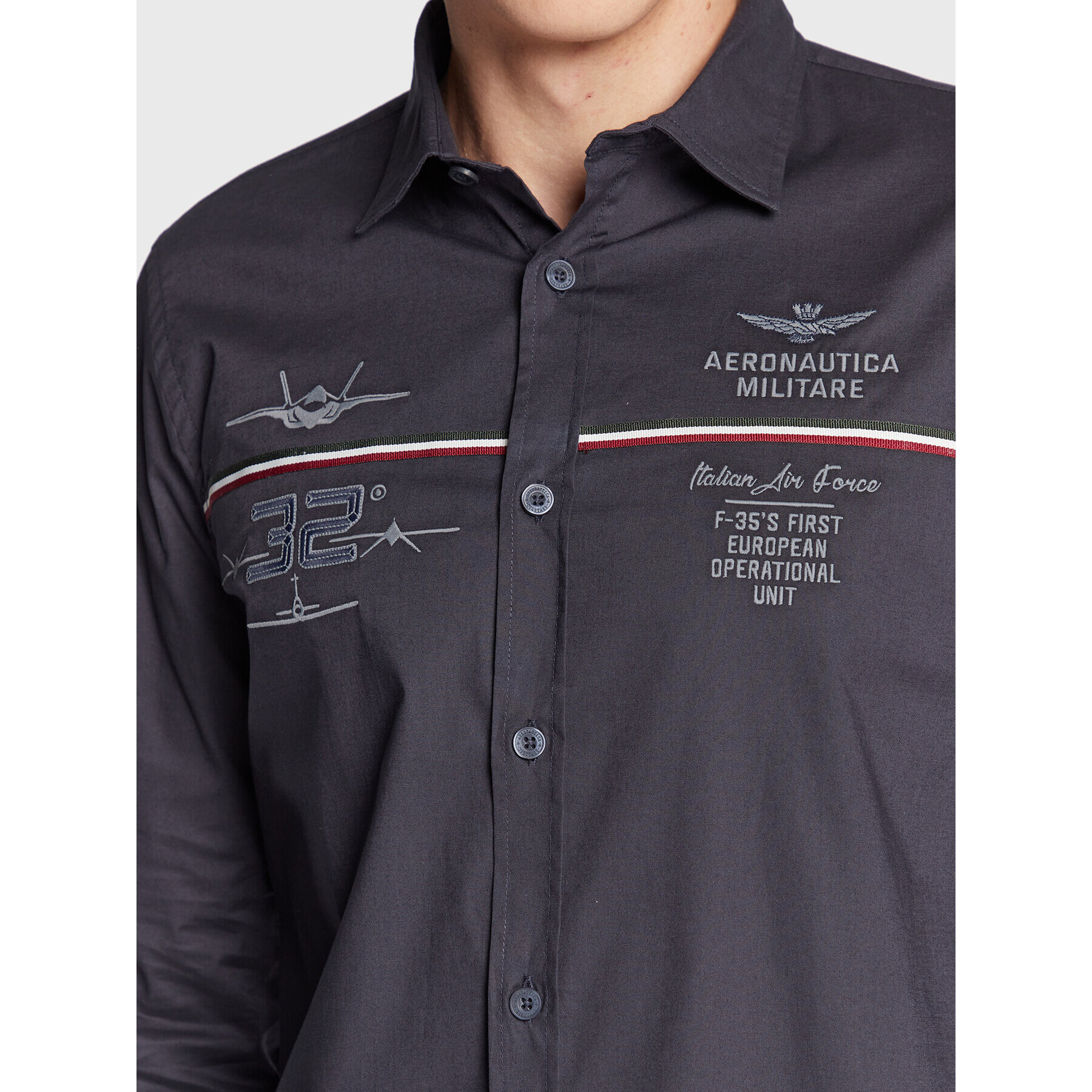 Aeronautica Militare Košeľa 222CA1222CT2913 Tmavomodrá Slim Fit - Pepit.sk