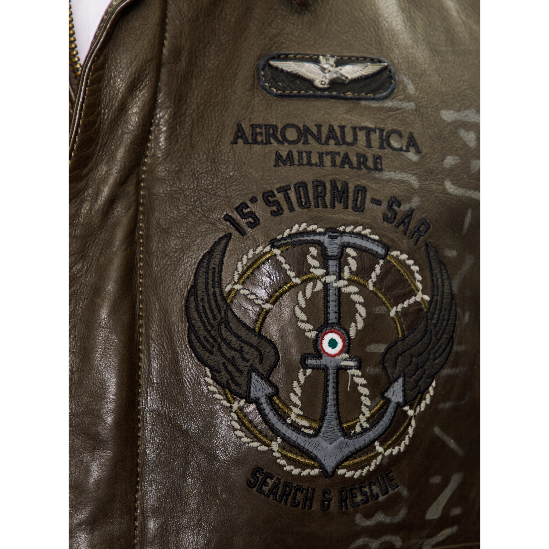 Aeronautica Militare Kožená bunda 231PN5027PL183 Hnedá Regular Fit - Pepit.sk