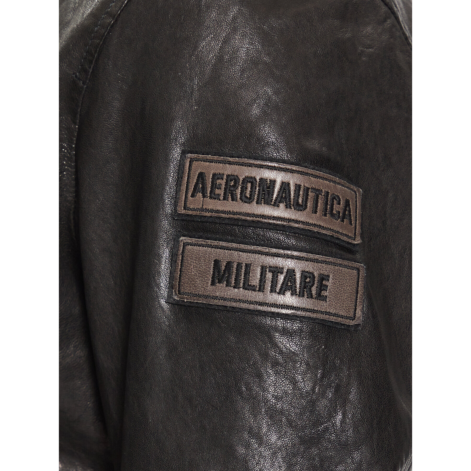 Aeronautica Militare Kožená bunda 231PN5029PL183 Čierna Regular Fit - Pepit.sk