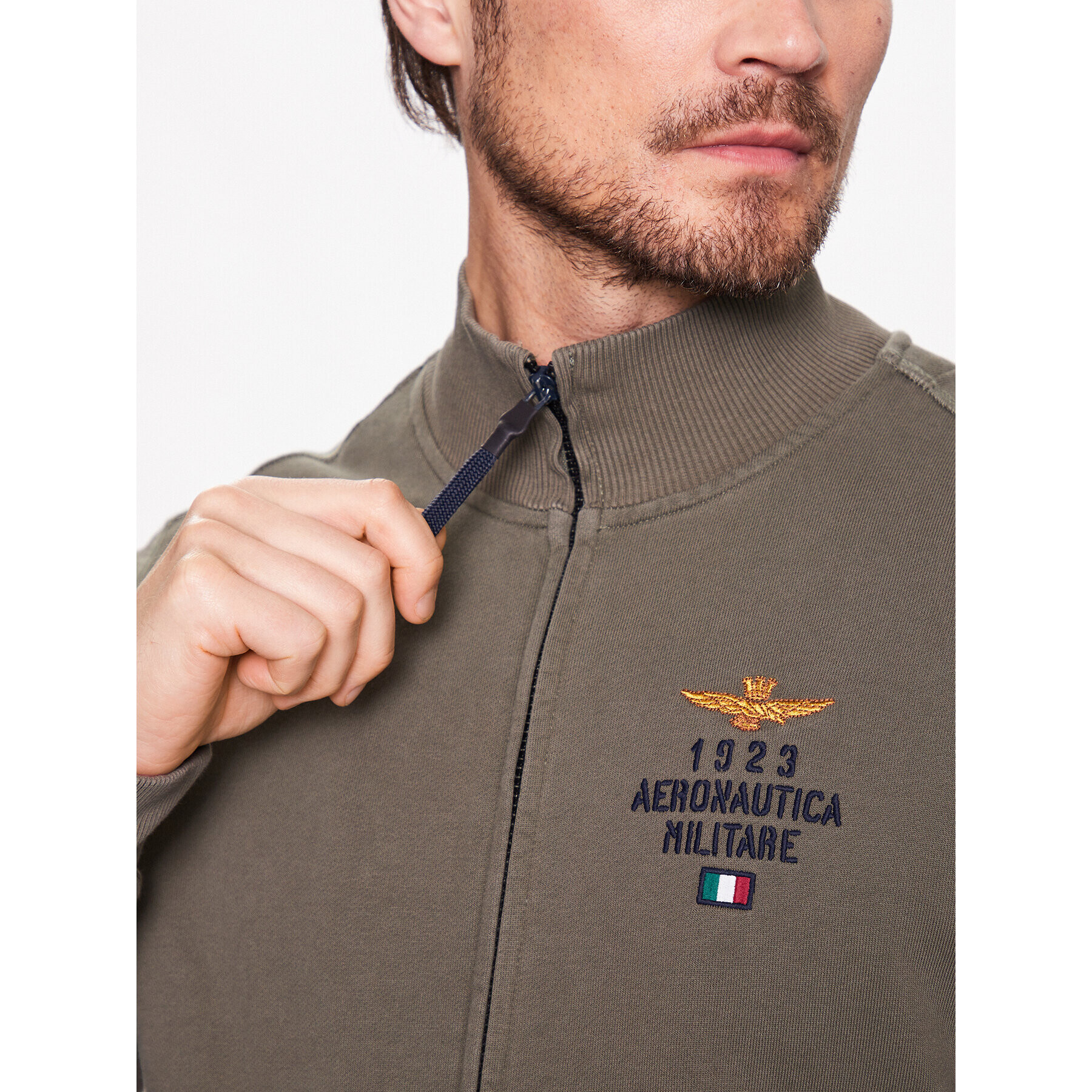 Aeronautica Militare Mikina 231FE1745F489 Zelená Regular Fit - Pepit.sk