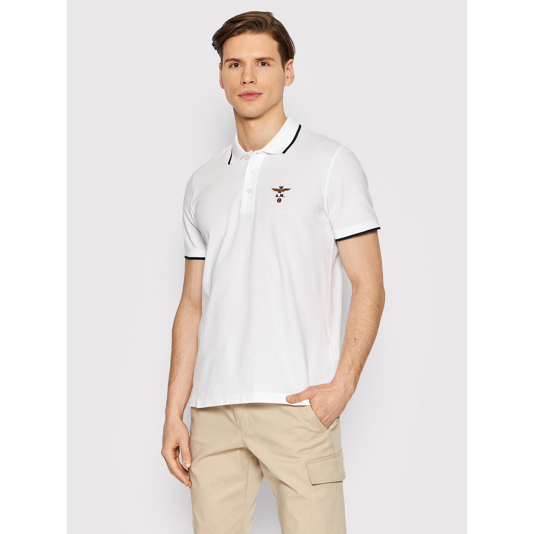 Aeronautica Militare Polokošeľa 221PO1308P82 Biela Regular Fit - Pepit.sk