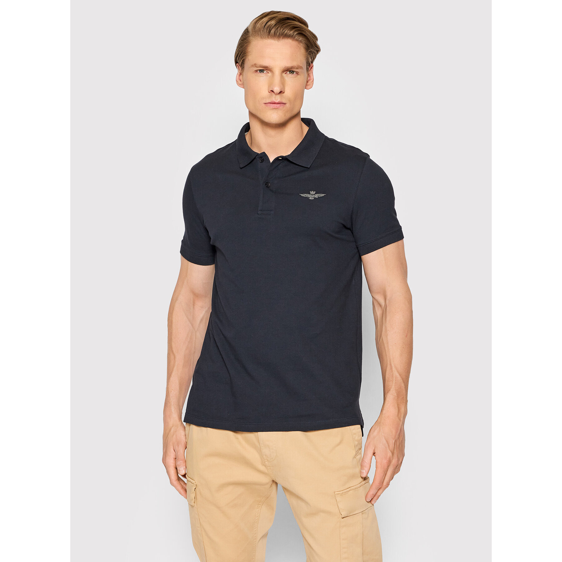 Aeronautica Militare Polokošeľa 221PO1430P178 Tmavomodrá Slim Fit - Pepit.sk