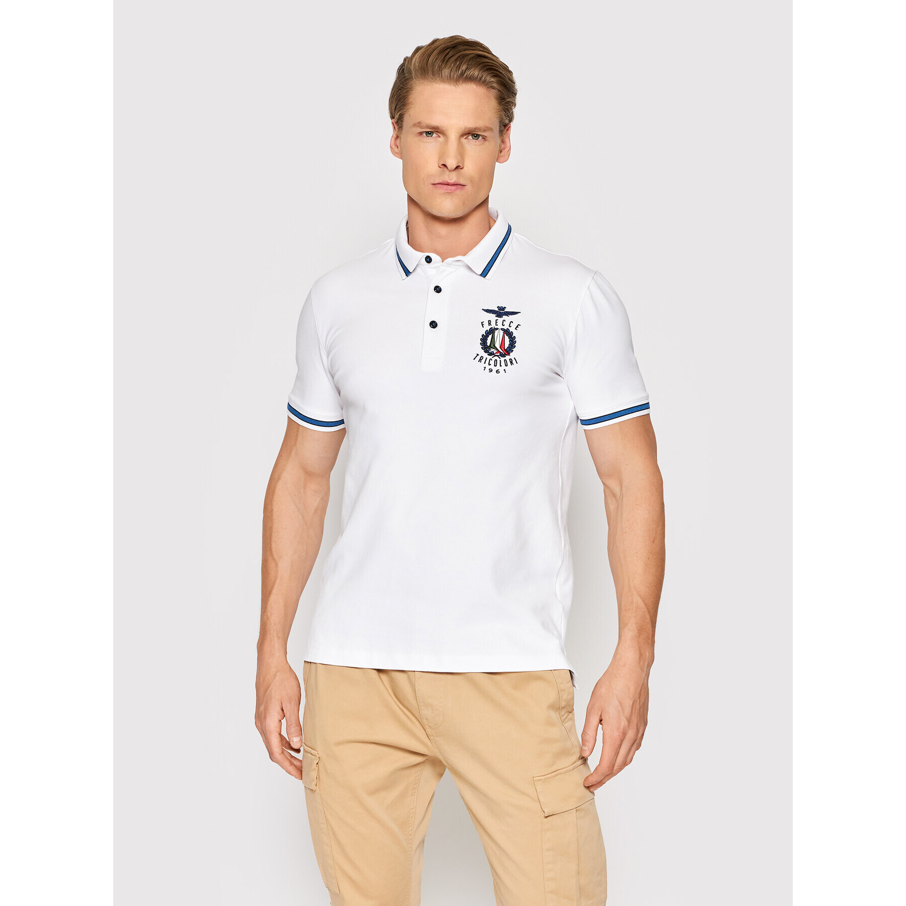 Aeronautica Militare Polokošeľa 221PO1599P191 Biela Slim Fit - Pepit.sk