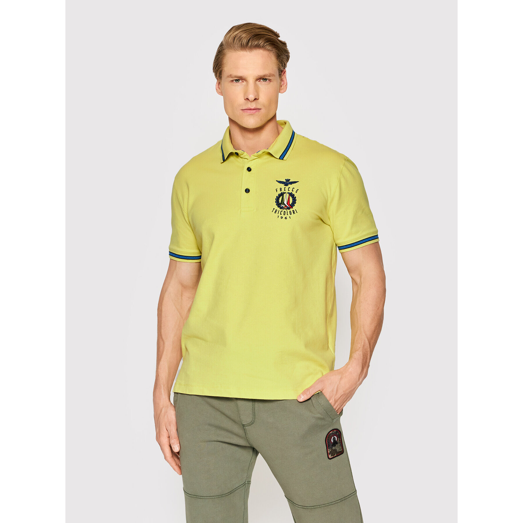 Aeronautica Militare Polokošeľa 221PO1599P191 Žltá Slim Fit - Pepit.sk