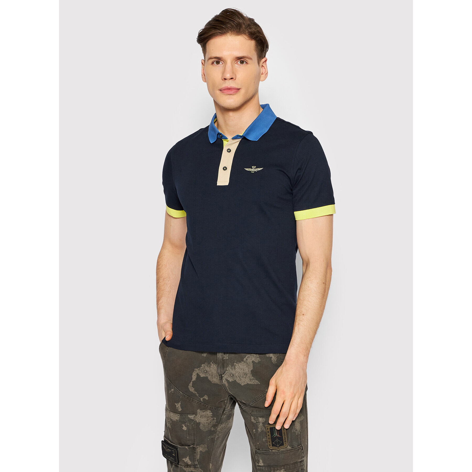 Aeronautica Militare Polokošeľa 221PO1601P208 Tmavomodrá Regular Fit - Pepit.sk