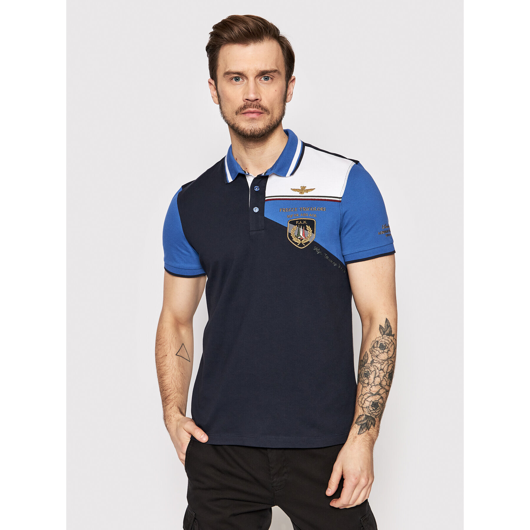 Aeronautica Militare Polokošeľa 221PO1617P199 Tmavomodrá Regular Fit - Pepit.sk