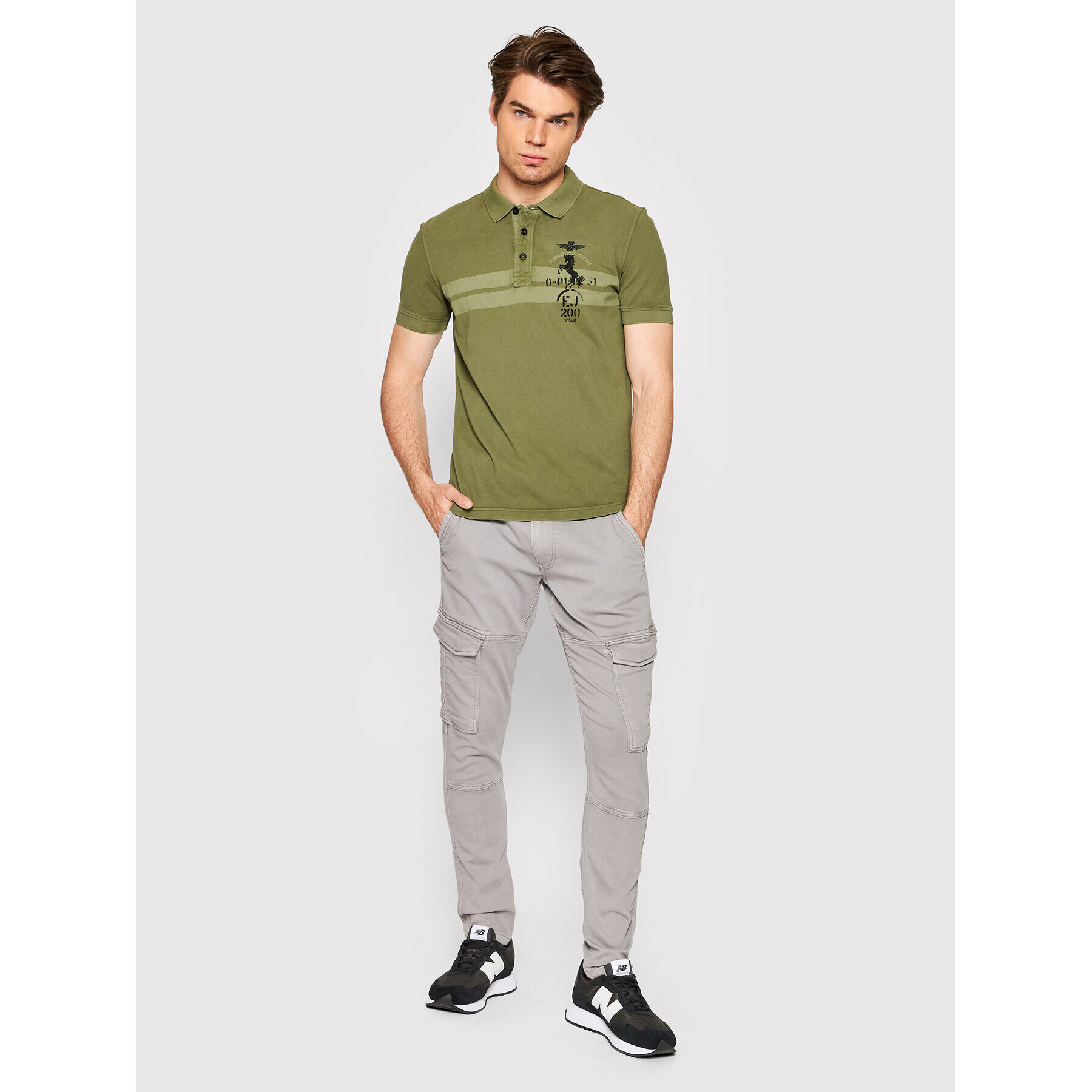 Aeronautica Militare Polokošeľa 221PO1621P212 Zelená Regular Fit - Pepit.sk